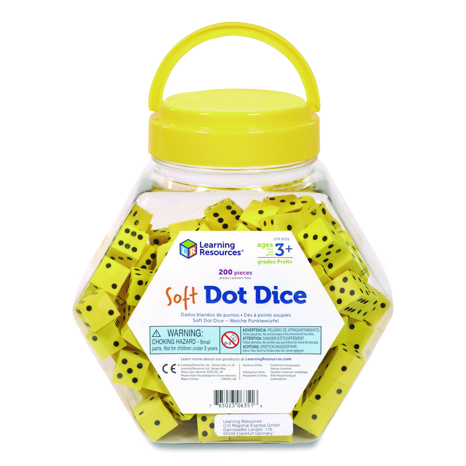 Soft Foam Dot Dice, Grades Pre-K to 1, 200 Pieces