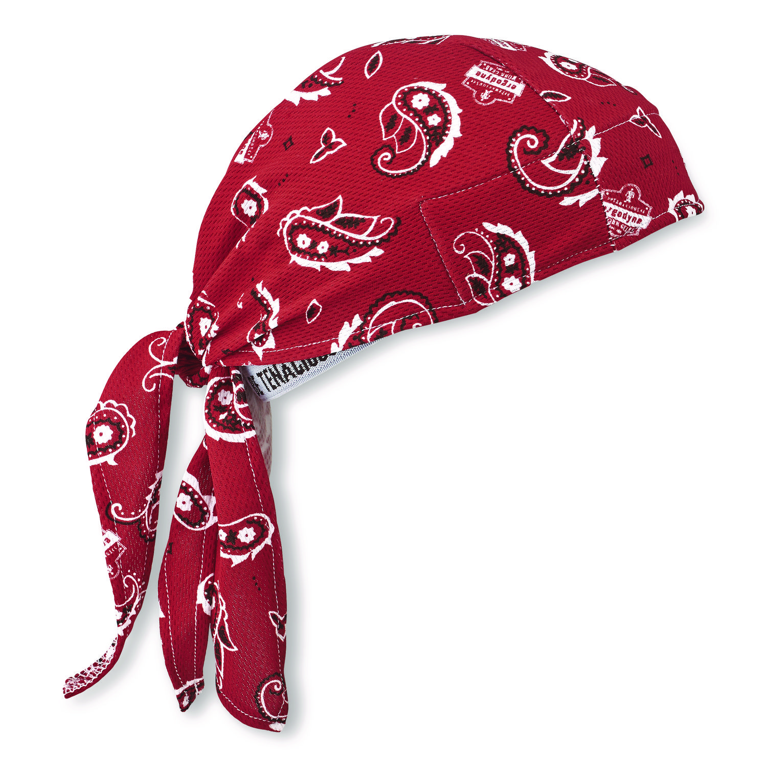 Chill-Its 6615 High-Performance Bandana Doo Rag with Terry Cloth Sweatband, One Size Fits Most, Red Western