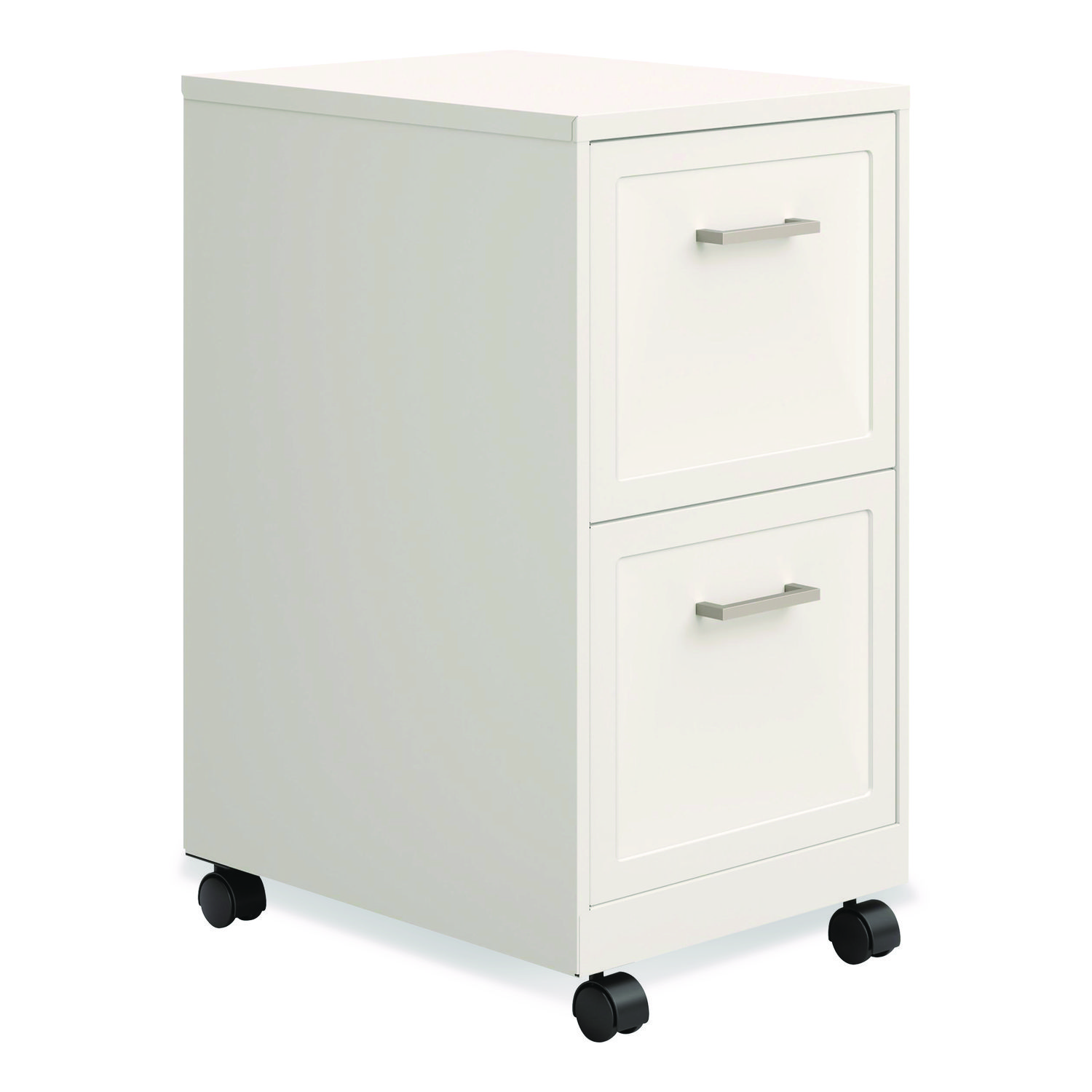 Two-Drawer Mobile Vertical File, 2 Letter-Size File Drawers, 14.25 x 18 x 26.7, Pearl White