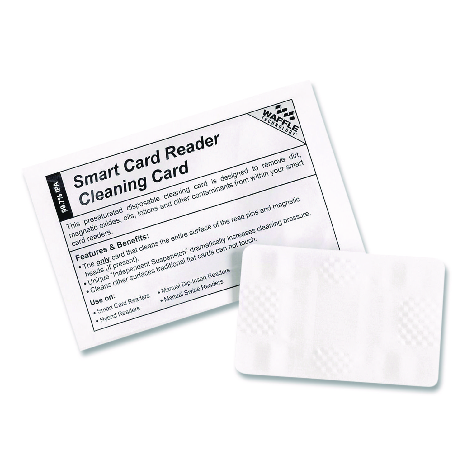 Magnetic Card Reader Cleaning Cards, 2.1" x 3.35", 50/Carton