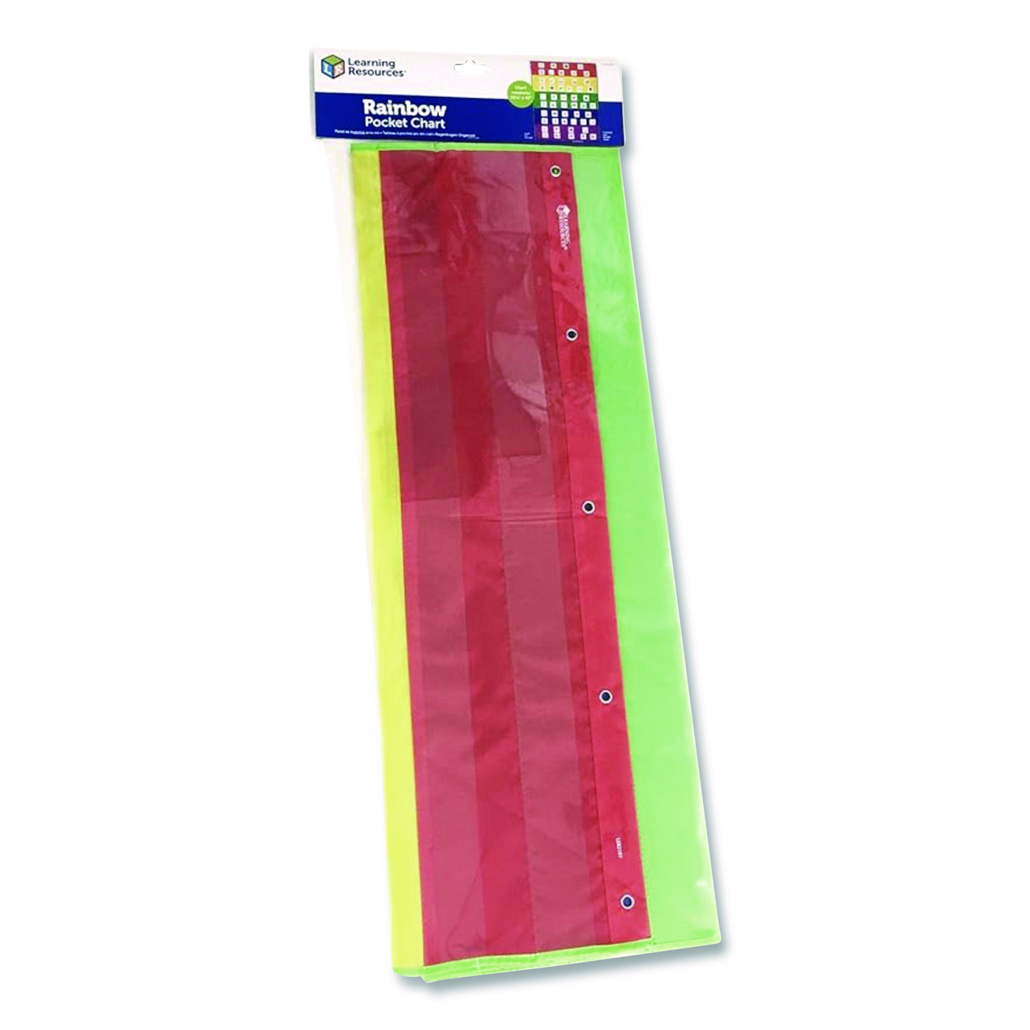 Rainbow Pocket Chart, 10 Pockets, 33.5" w x 42" h, Assorted Colors