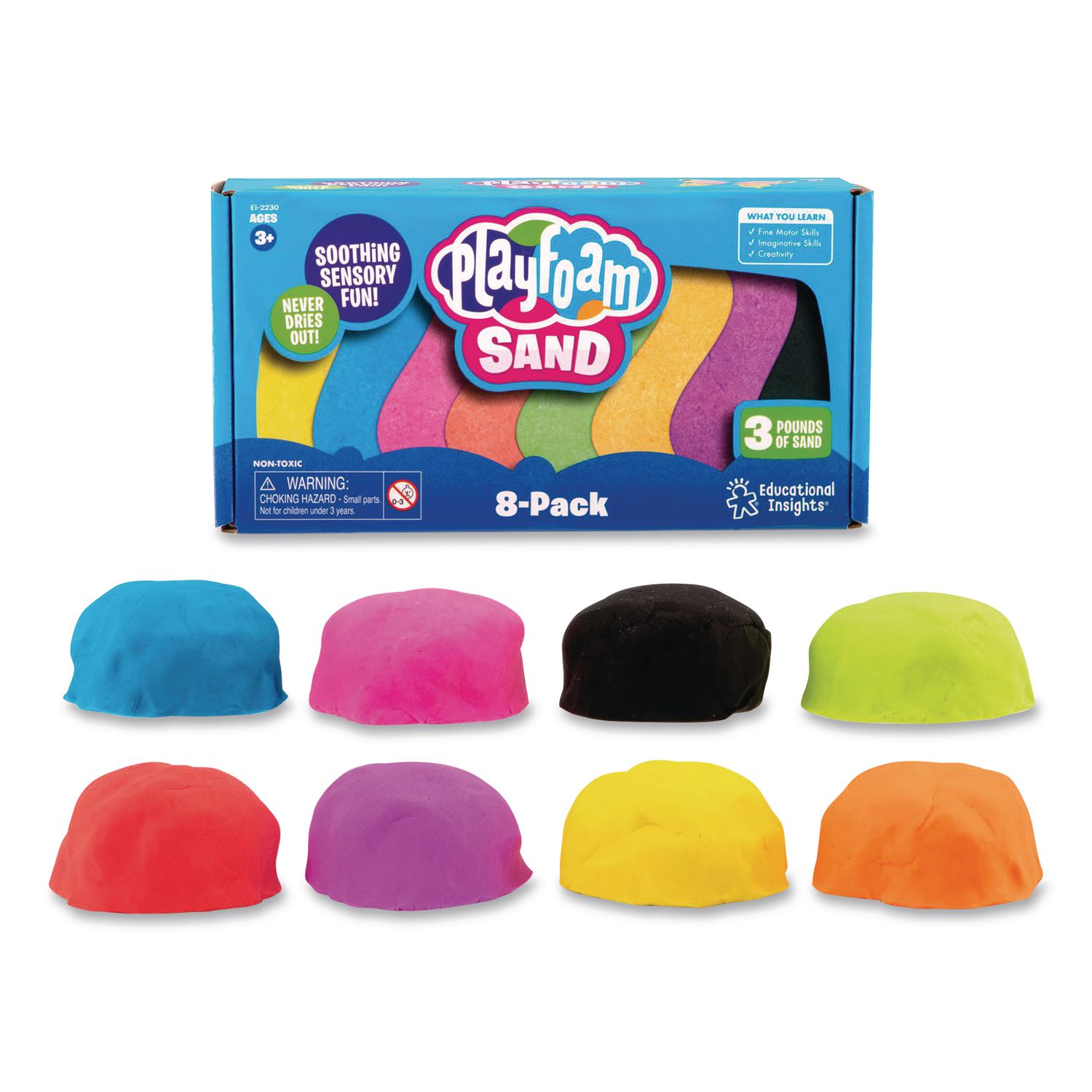 Playfoam Sand, Ages 3 to 12, Eight Assorted Color 6 oz Packs