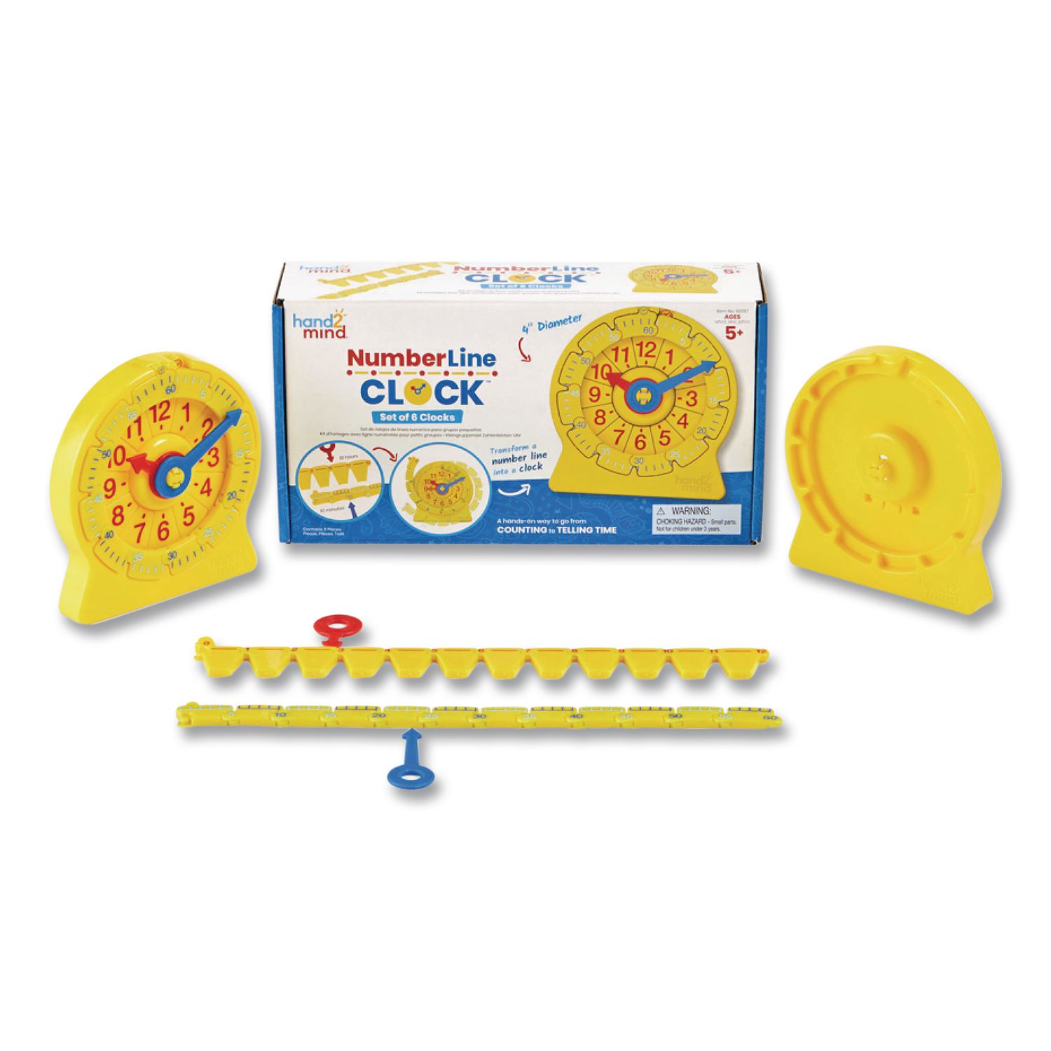 NumberLine Clock Set, Grades K to 4, 6 Pieces