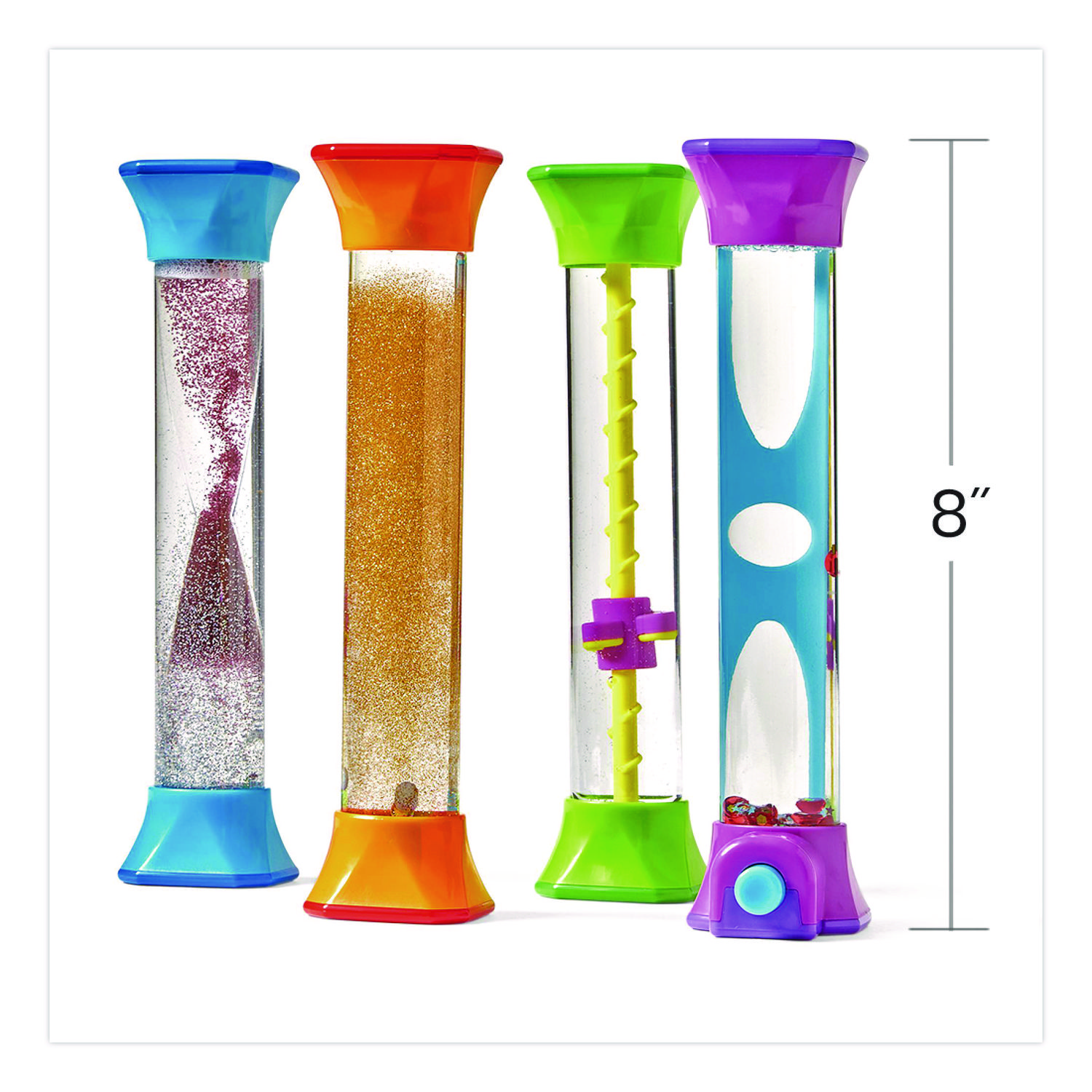 Sensory Fidget Tubes, Ages 3 and Up, Assorted Colors, 4 Pieces