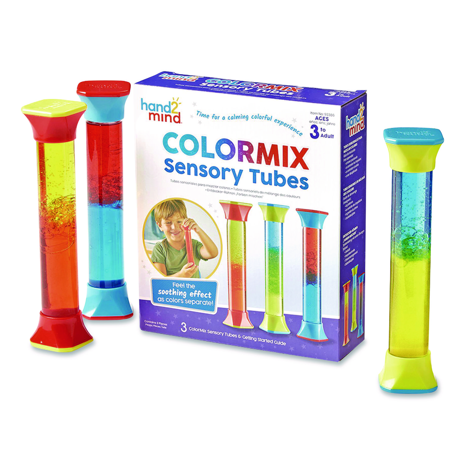ColorMix Sensory Tubes, Ages 3 and Up, Assorted Colors, 3 Pieces