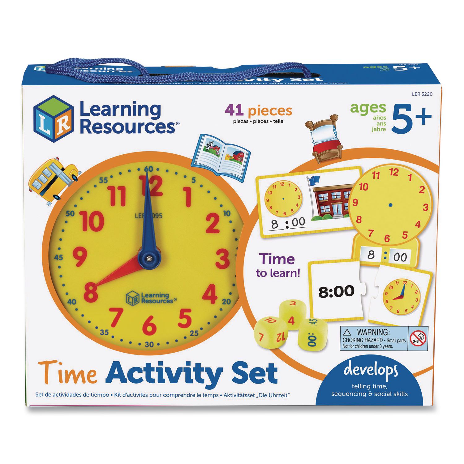 Time Activity Set, 1 to 12 Players, Grades K to 1, 41 Pieces