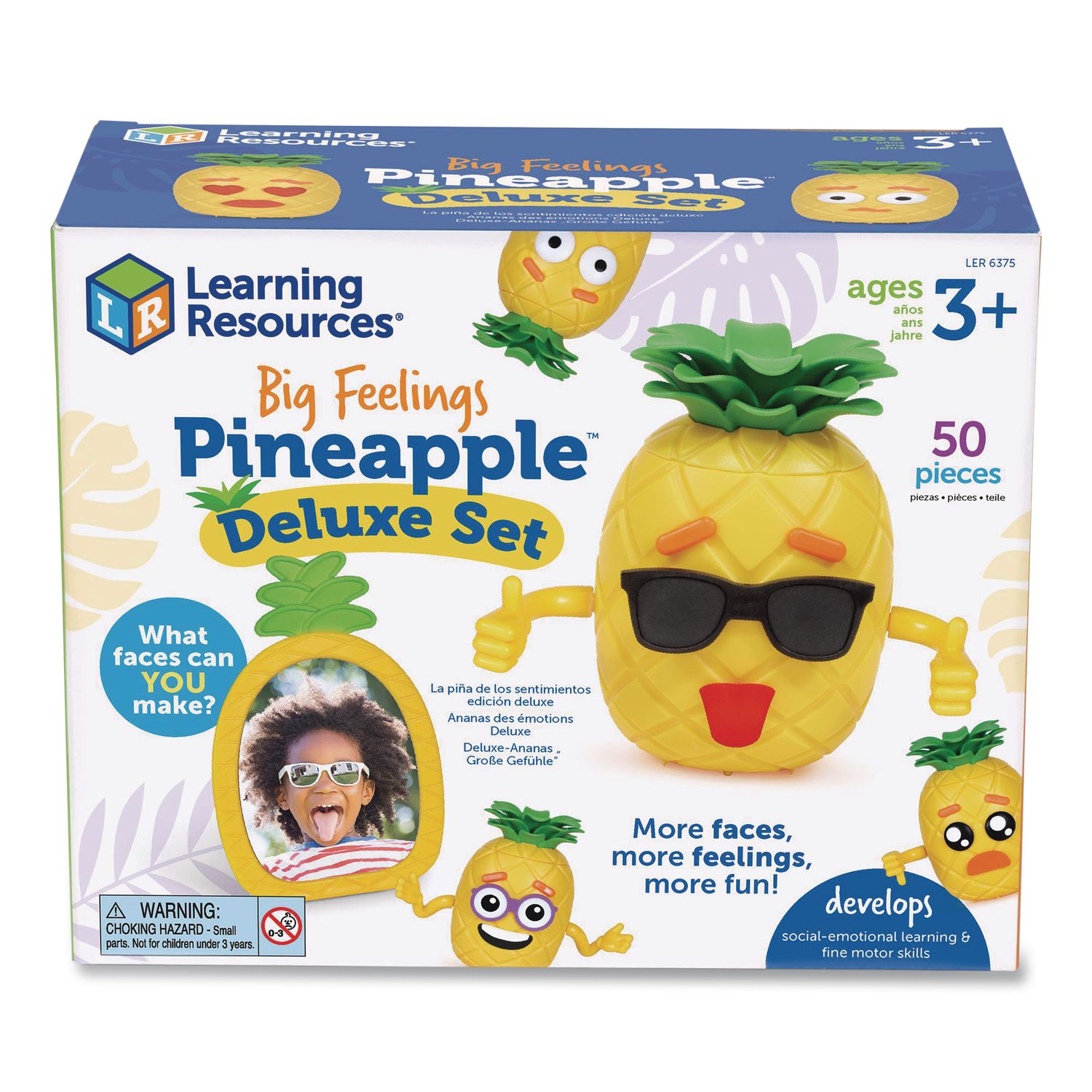 Big Feelings Pineapple Deluxe Set, Ages 3 and Up, Yellow/Green/Orange, 50 Pieces