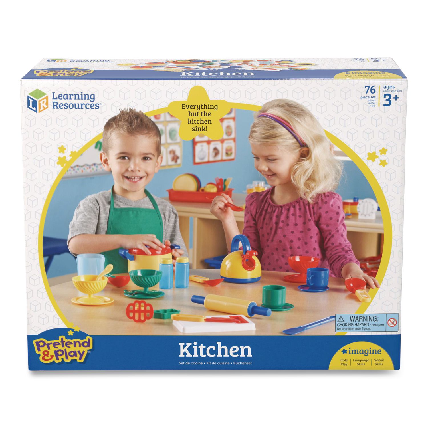Pretend and Play Kitchen Set, Ages 3 and Up, 73 Pieces