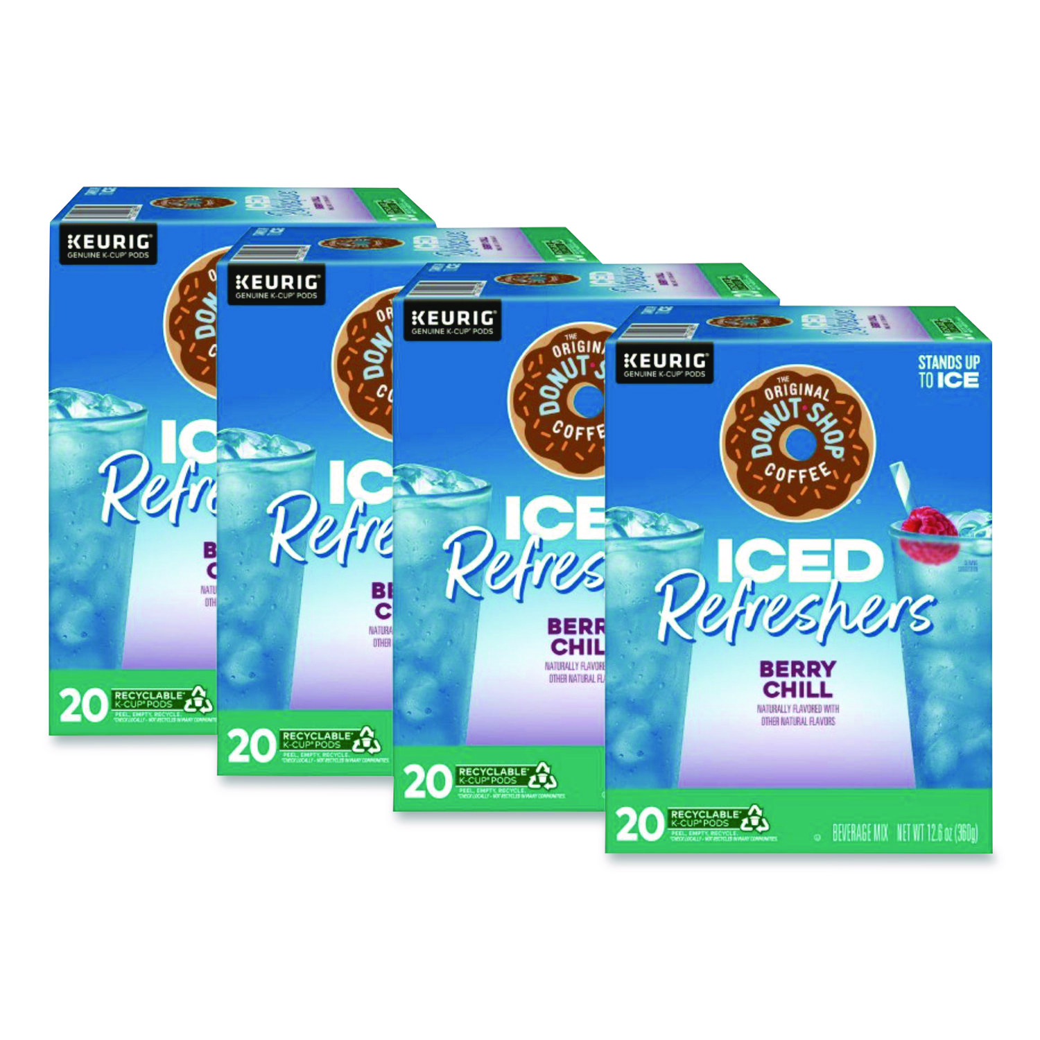 ICED Refreshers K-Cup Pods, Berry Chill, 20/Box, 4 Boxes/Carton