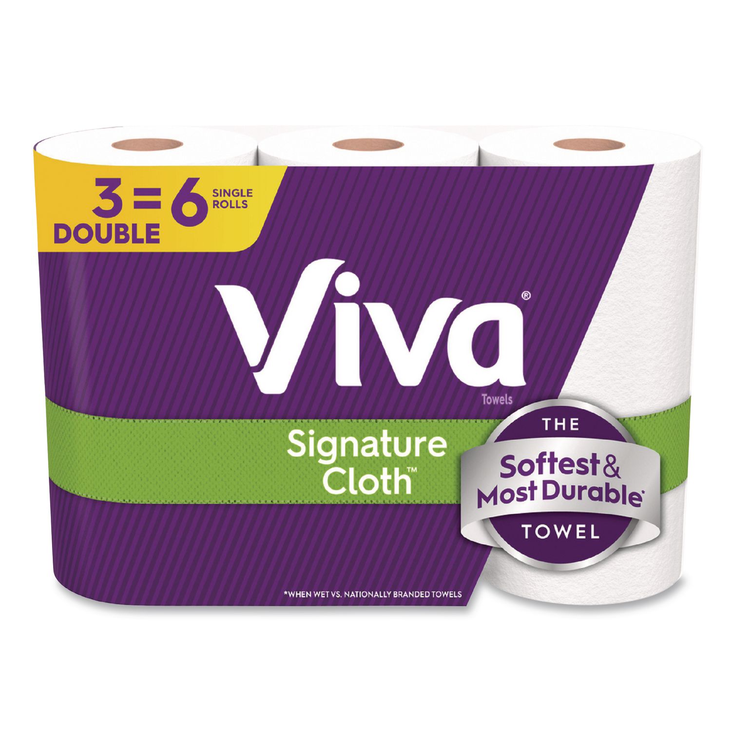 Signature Cloth Choose-A-Sheet Kitchen Roll Paper Towels,1-Ply, 5.1 x 11,White, 86 Sheets/Double Roll, 3 Rolls/PK, 8 Packs/CT