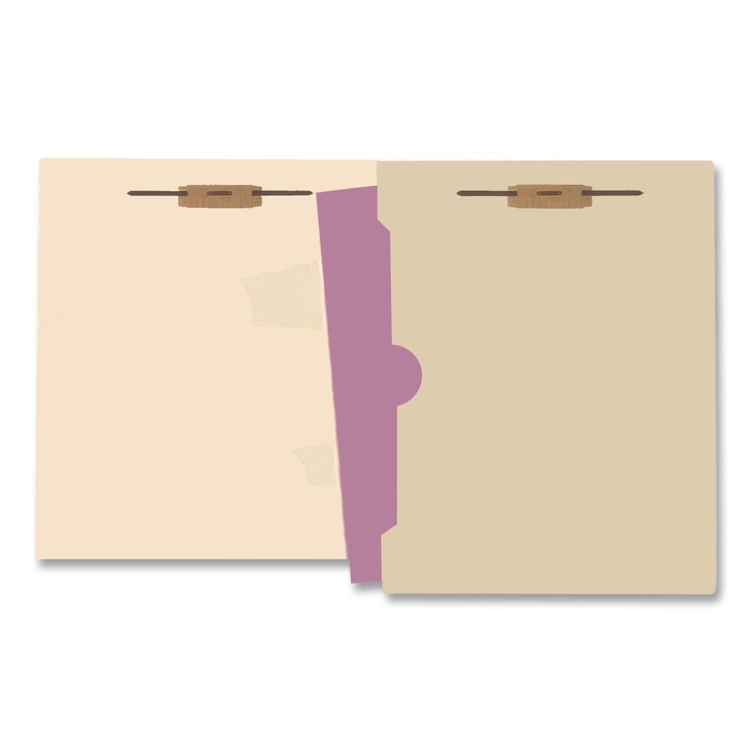 Full Pocket End Tab Fastener Folders, Straight Tab, Expands 0.75", 2 Fasteners, Letter Size, Manila, 50/Box