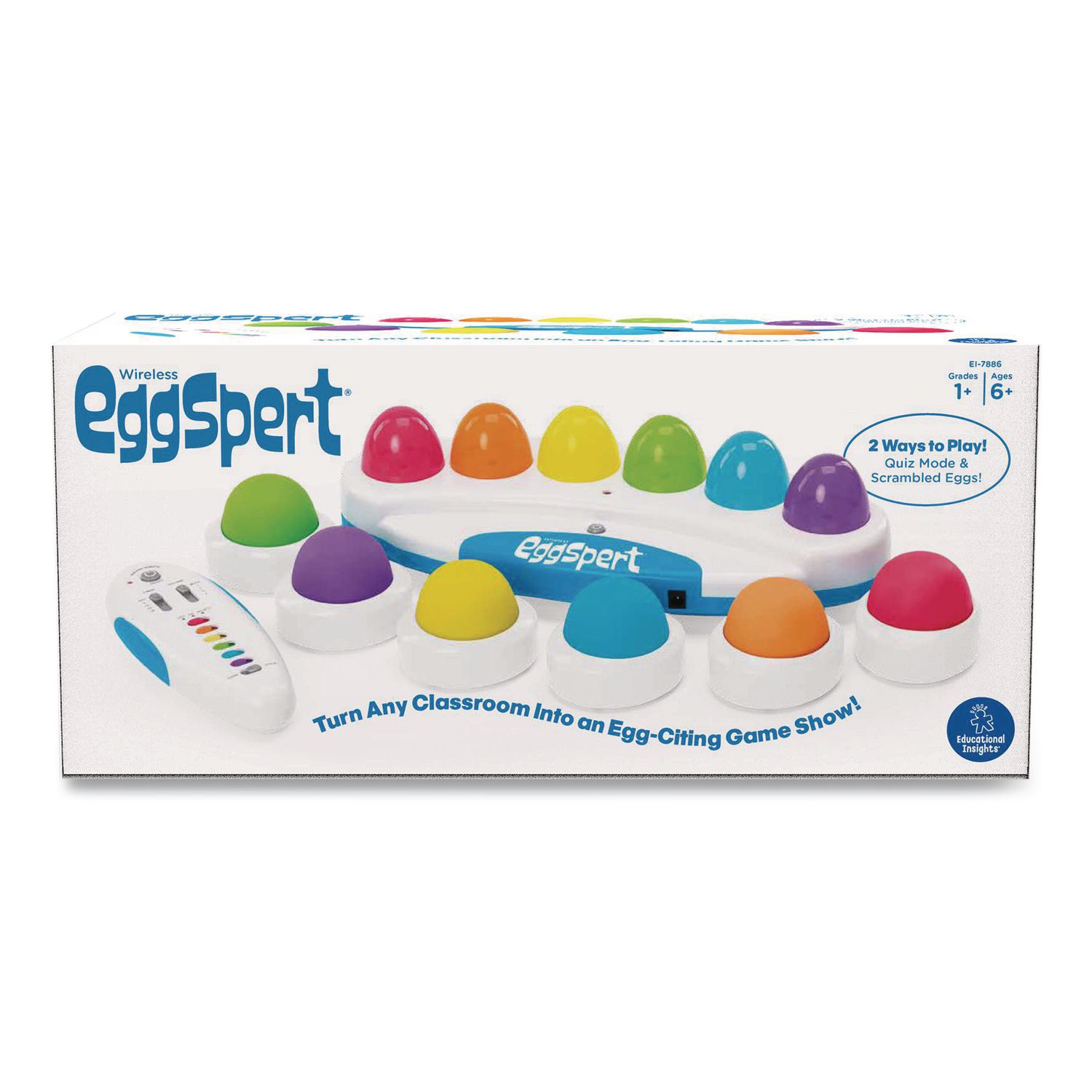 Wireless Eggspert with Six Student Buttons and One Teacher Remote, Ages 6 and Up, 8 Pieces