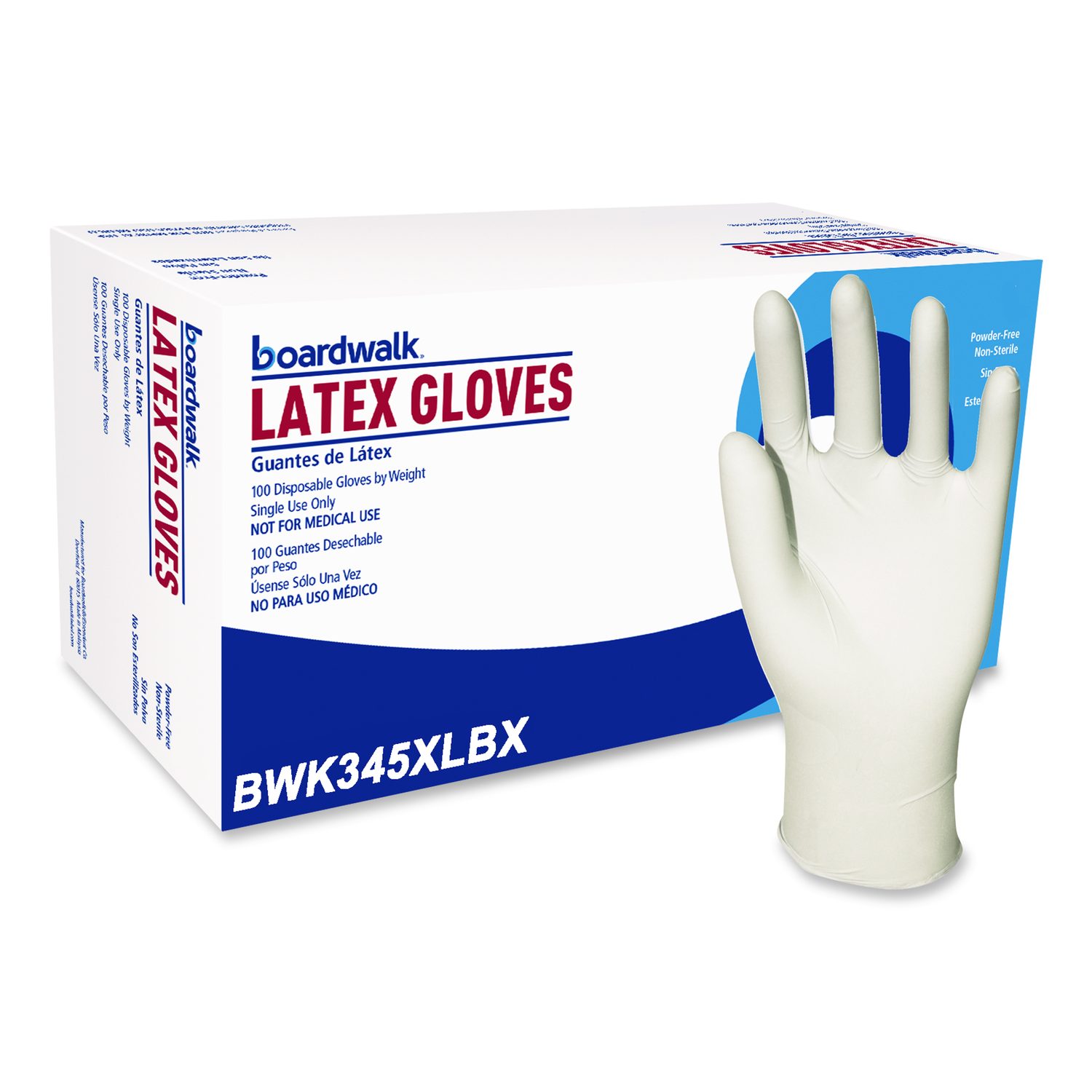 General-Purpose Latex Gloves, Powder-Free, X-Large, 4.4 mil Thick