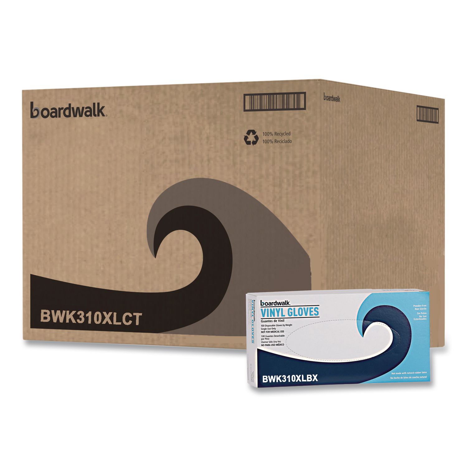 Powder-Free Synthetic Examination Vinyl Gloves, X-Large, 5 mil Thick, 9.5" Long, Cream, 100/Box, 10 Boxes/Carton