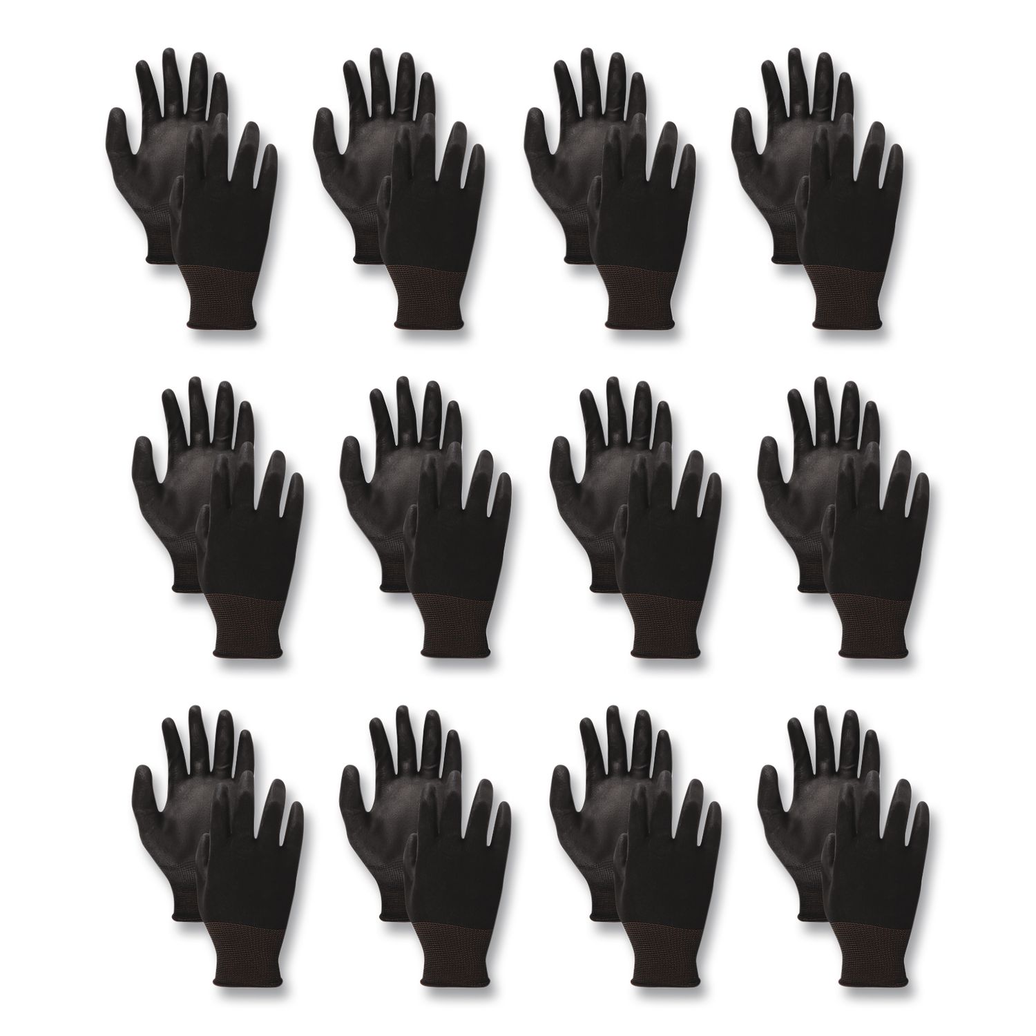 Palm Coated HPPE Gloves, Medium (Size 8), Salt and Pepper/Black, 12 Pairs