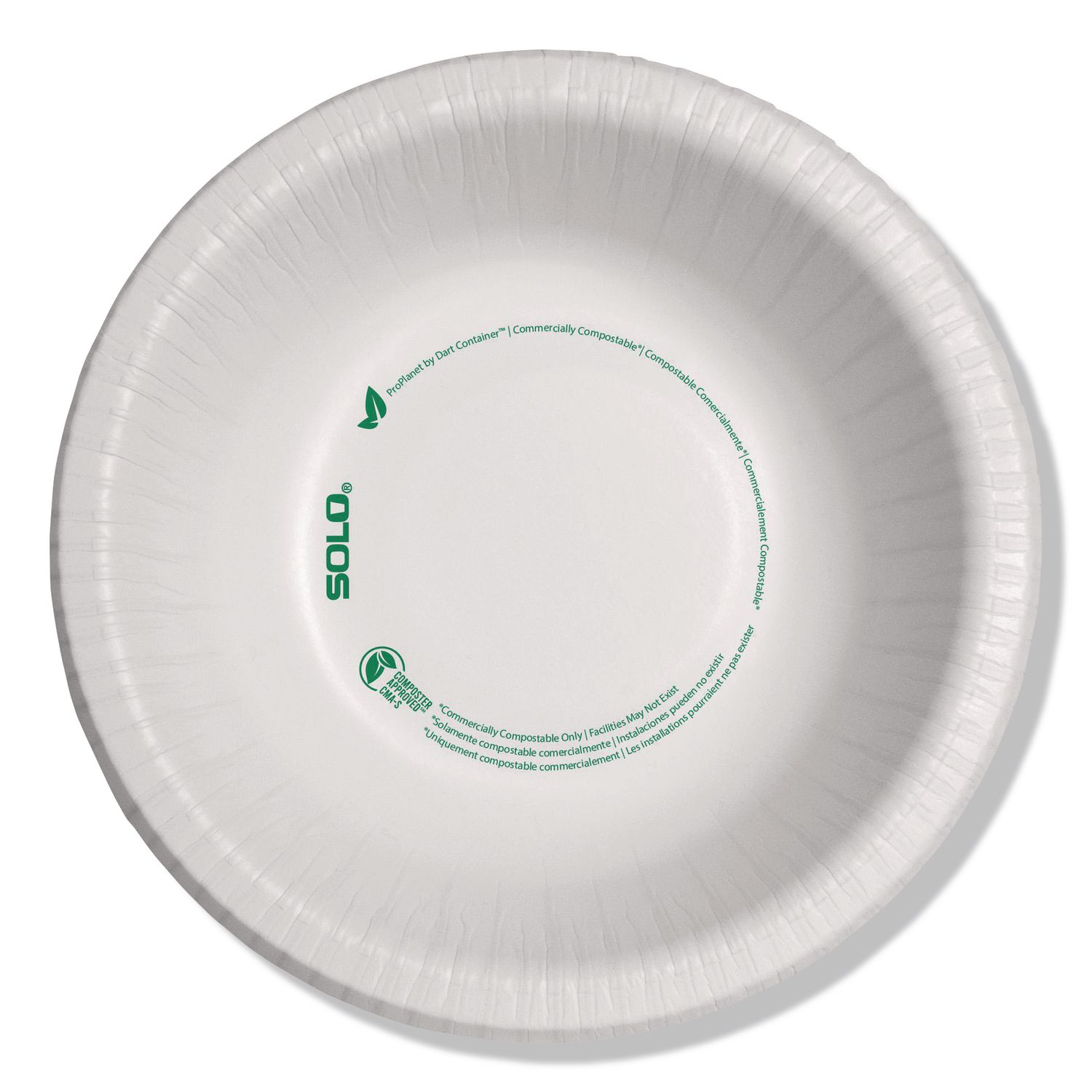 Compostable Paper Dinnerware, ProPlanet Seal, Bowl, 12 oz, White, 1,000/Carton