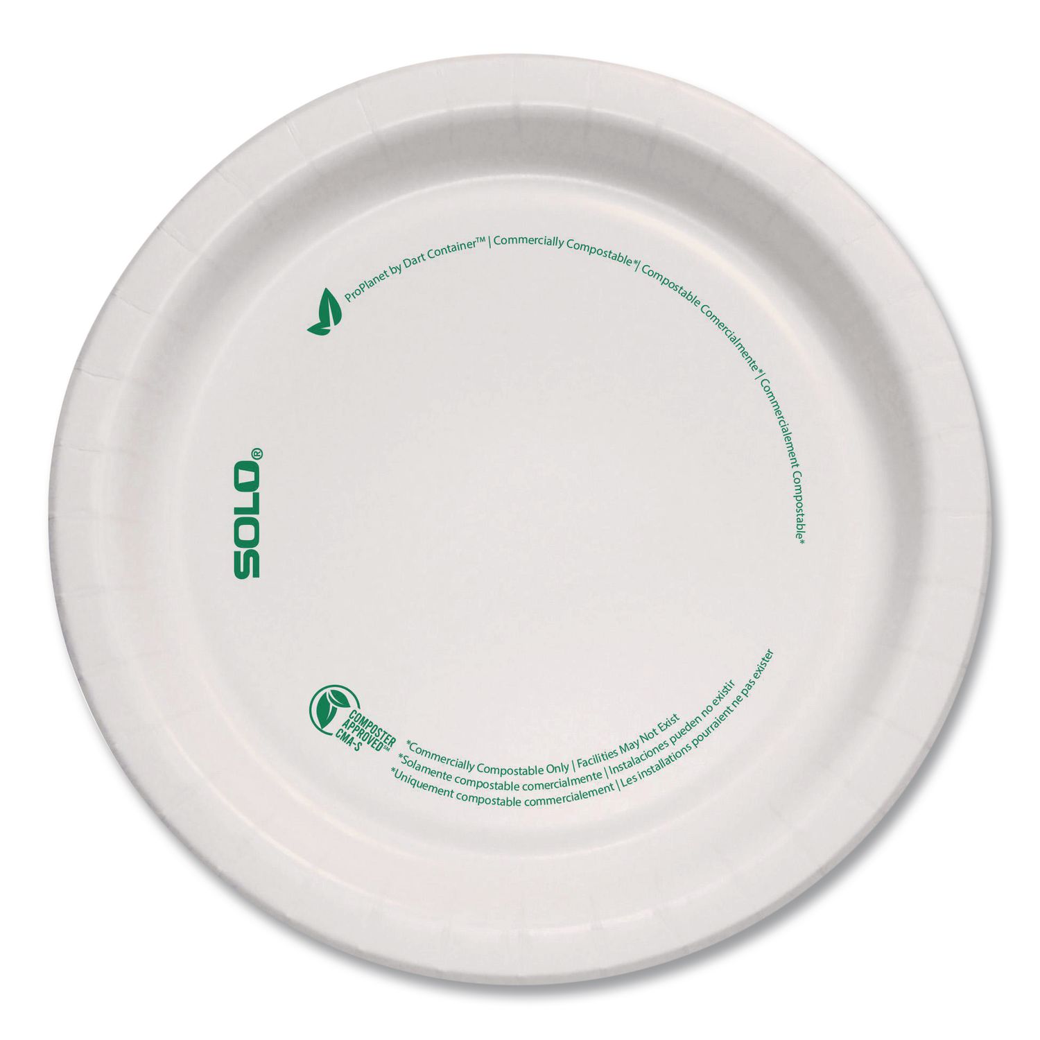 Compostable Paper Dinnerware, ProPlanet Seal, Plate, 6" dia, White, 1,000/Carton