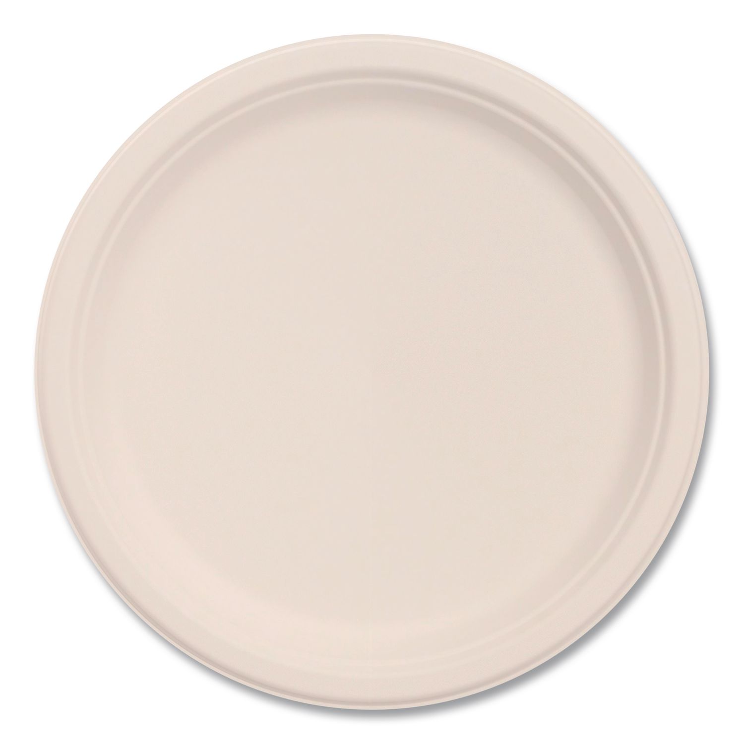 Compostable Molded Fiber Dinnerware, ProPlanet Seal, Plate, 10.2" dia, Natural, 500/Carton