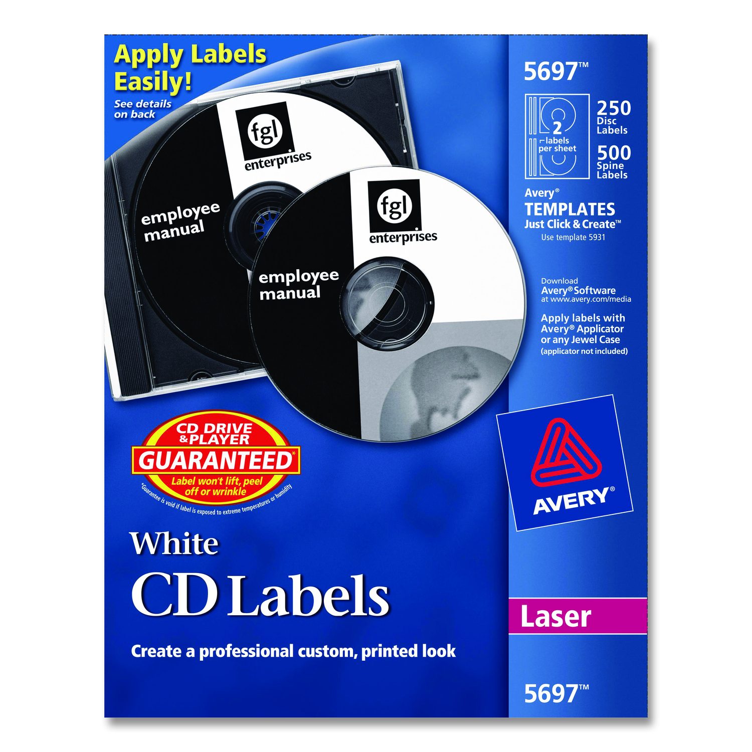 Laser CD Labels, Matte White, 250/Pack - TEK Distributors