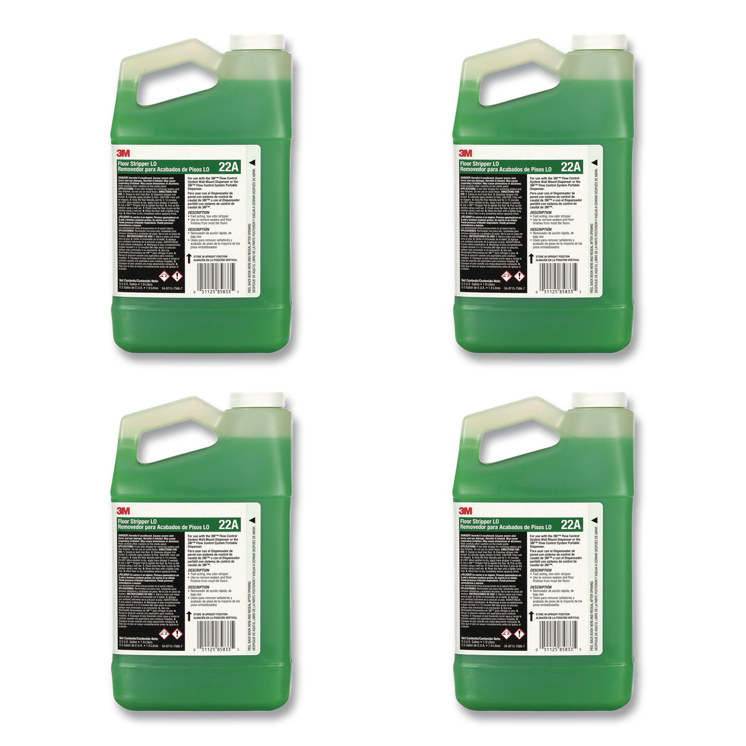 Floor Stripper LO Concentrate 22A, 0.5 gal Bottle, 4/Carton
