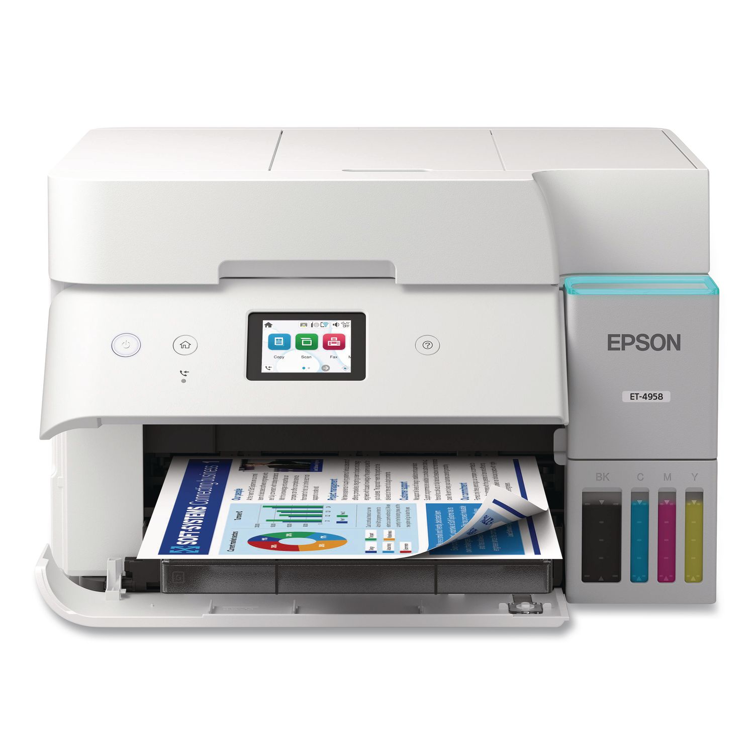 EcoTank ET-4958 Wireless AIO Color Supertank Printer, Copy/Fax/Print/Scan