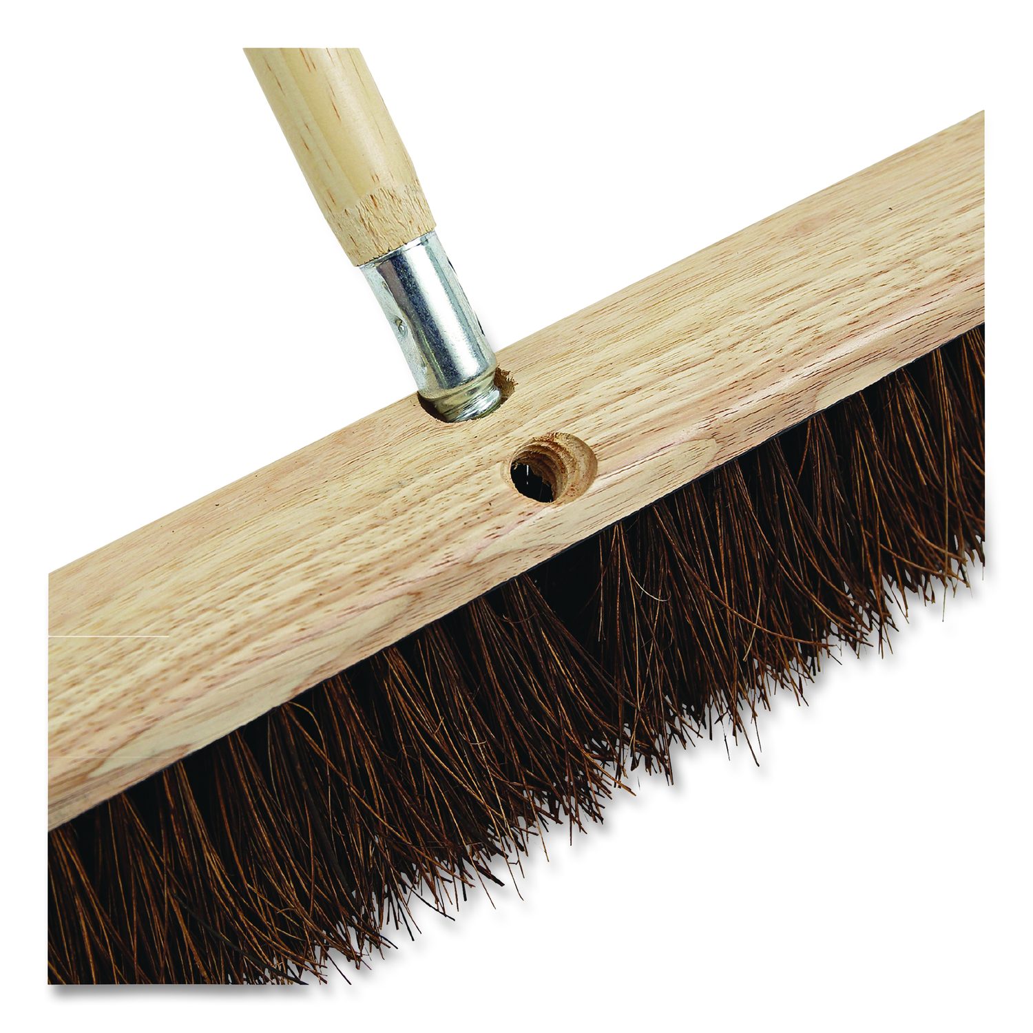 Metal Tip Threaded Hardwood Broom Handle, 1.12"" x 60"", Natural, Dozen