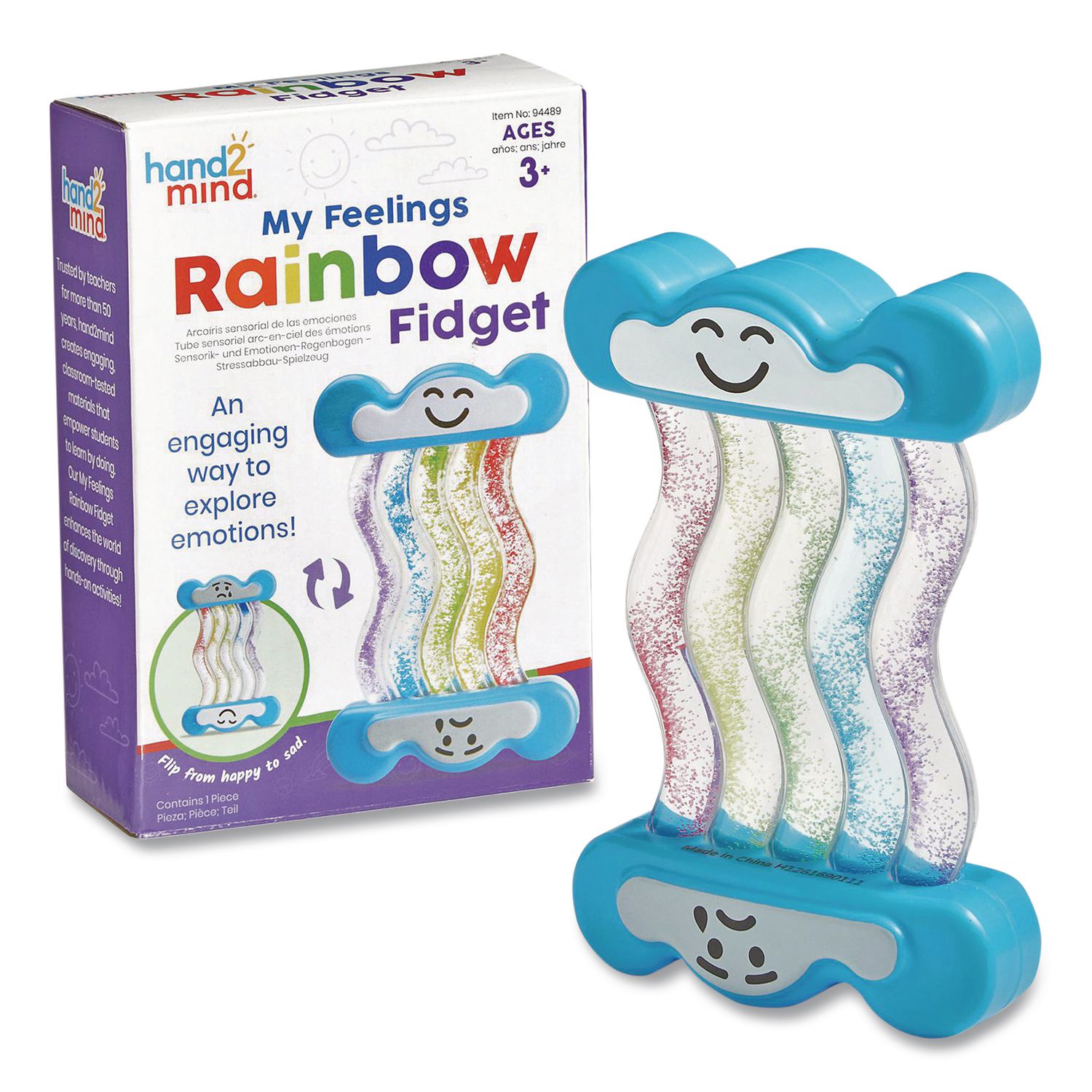 My Feelings Rainbow Fidget Tube, Ages 3 and Up, Blue