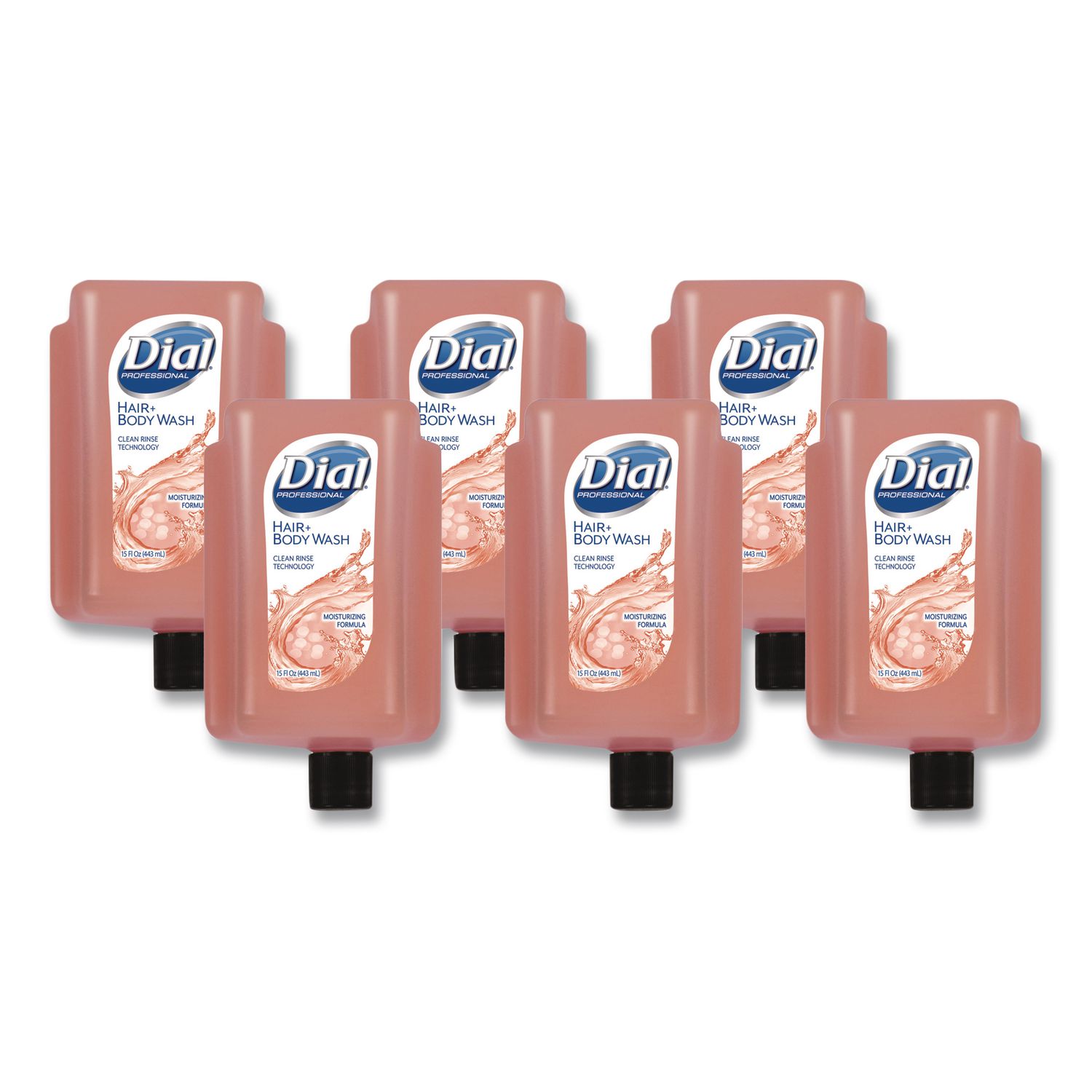 Hair + Body Wash Refill for Versa Dispenser, Neutral Scent, 15 oz, 6/Carton