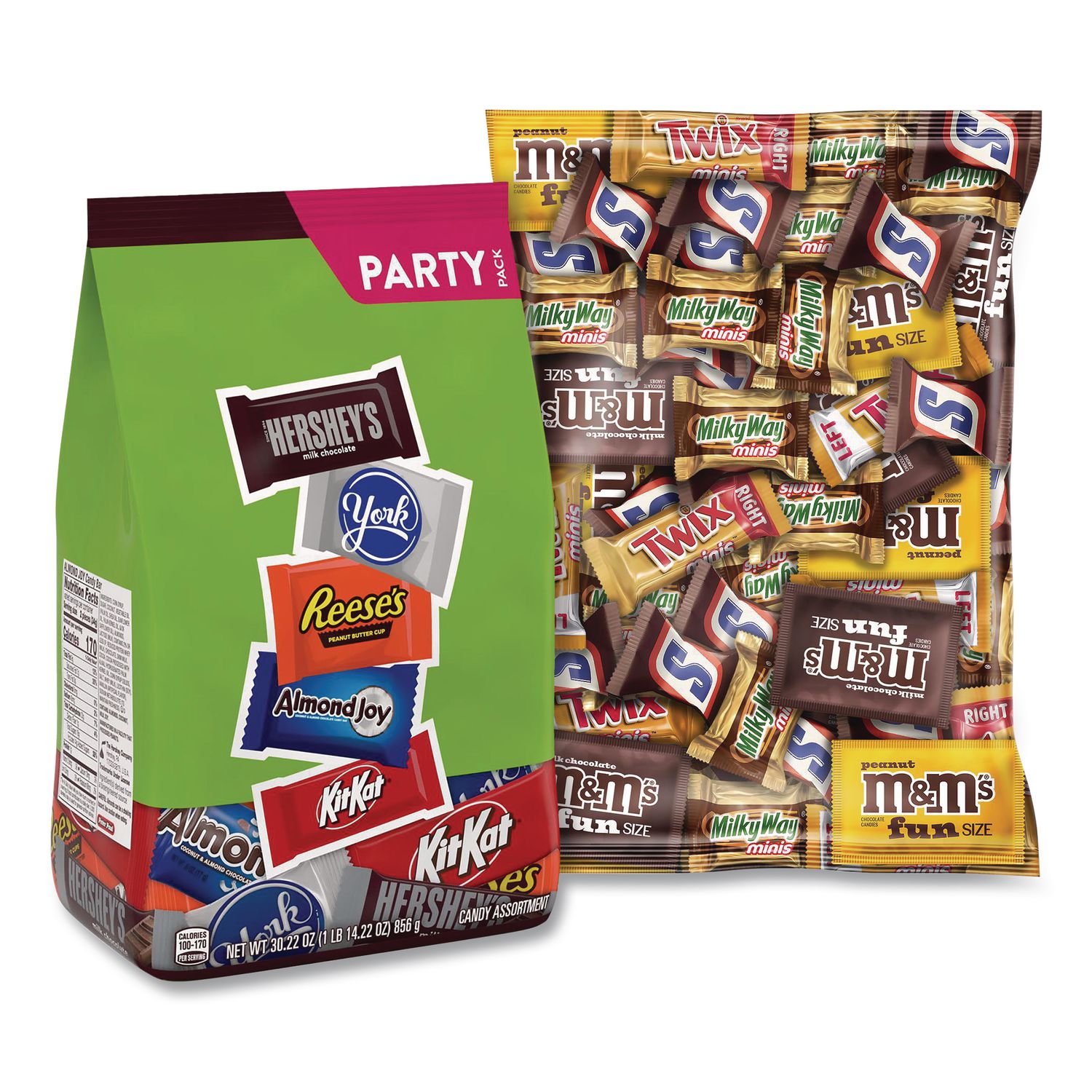 Assortment Milk Chocolate/Mar's Chocolate Favorites, 30.22 oz Bag and 62.6 oz Bag/Carton