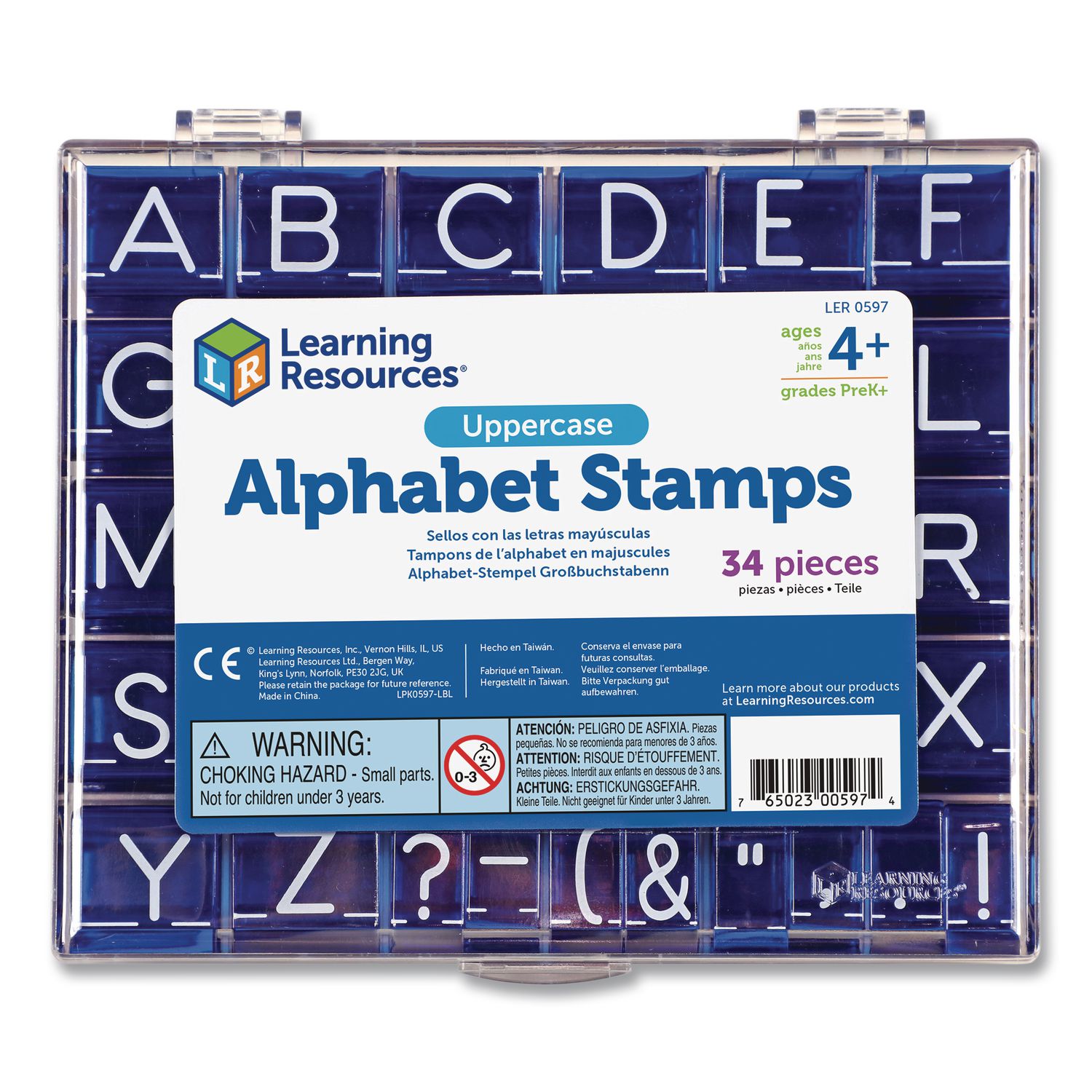 Uppercase Alphabet Stamps, 1", 34 Stamps