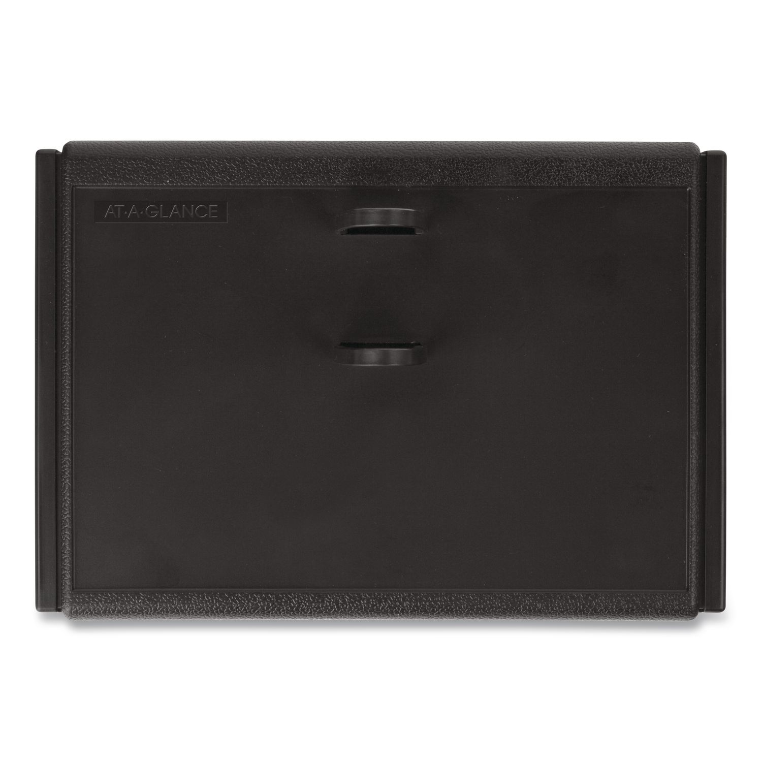 Desk Calendar Base for Loose-Leaf Refill, 2 Rings, 3" x 3.75", Black