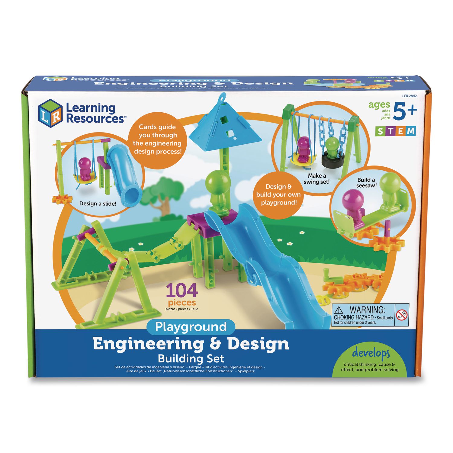 Playground Engineering and Design Building Set, Grades Pre-K to 1, 104 Pieces
