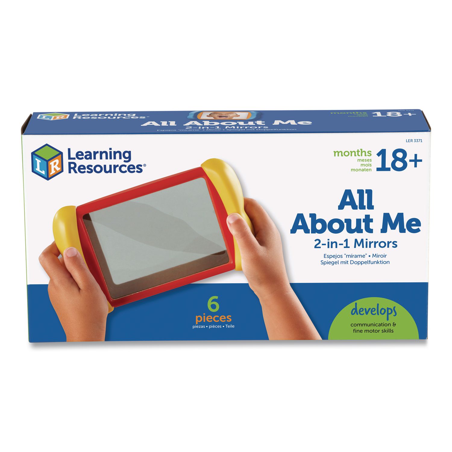 All About Me 2-in-1 Mirrors, Ages 18 Months and Up, Assorted Colors, 6 Pieces