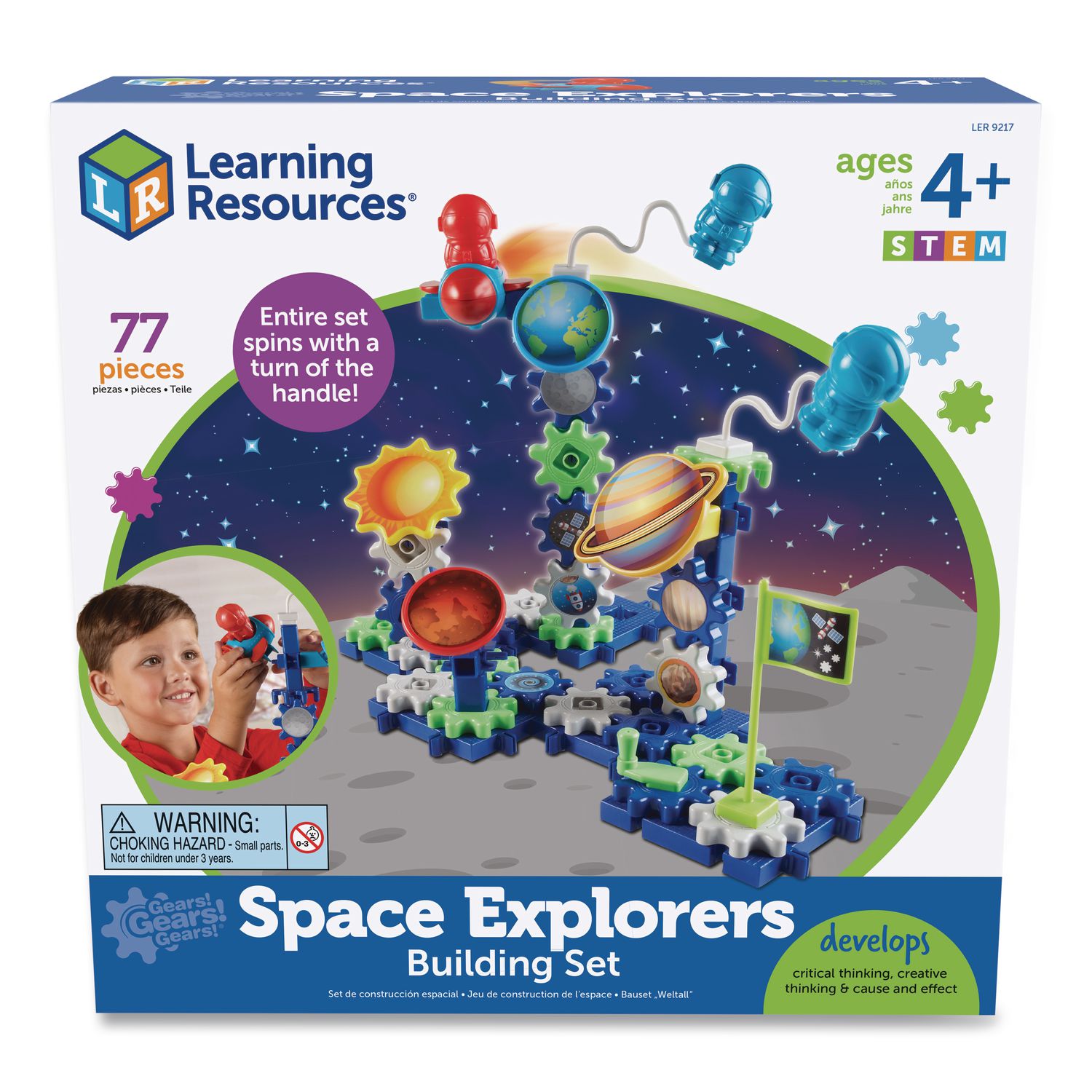 Gears! Gears! Gears! Space Explorers Building Set, Grades Pre-K to 5, 77 Pieces