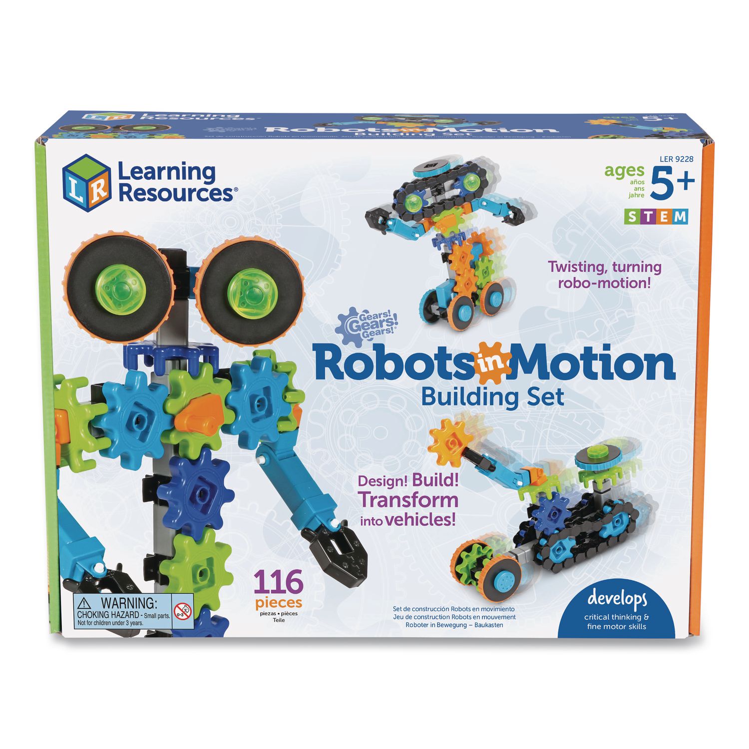 Gears! Gears! Gears! Robots in Motion Building Set, Grades K to 5, 116 Pieces