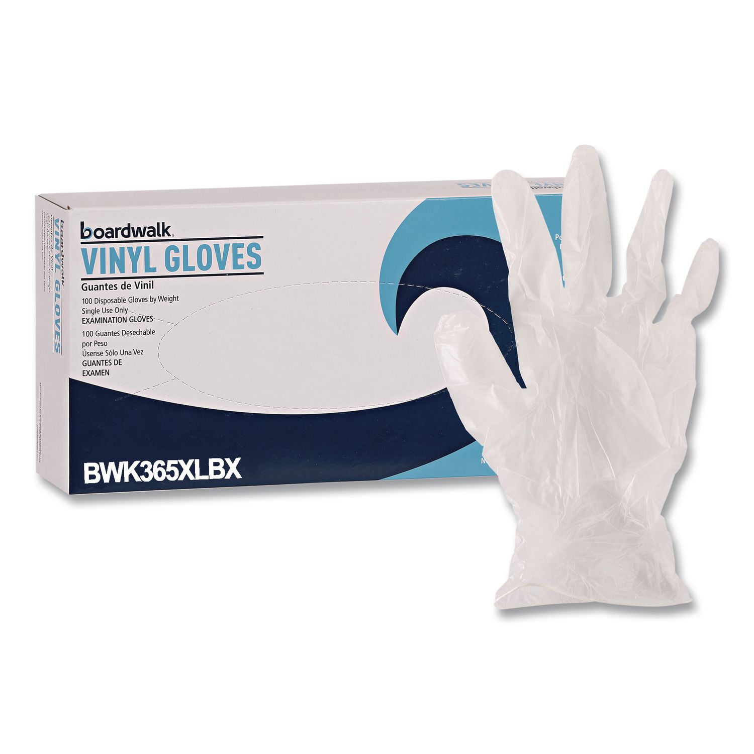 General Purpose Vinyl Gloves, Powder-Free, X-Large, 2.6 mil Thick, 9.5" Long, Clear, 100/Box