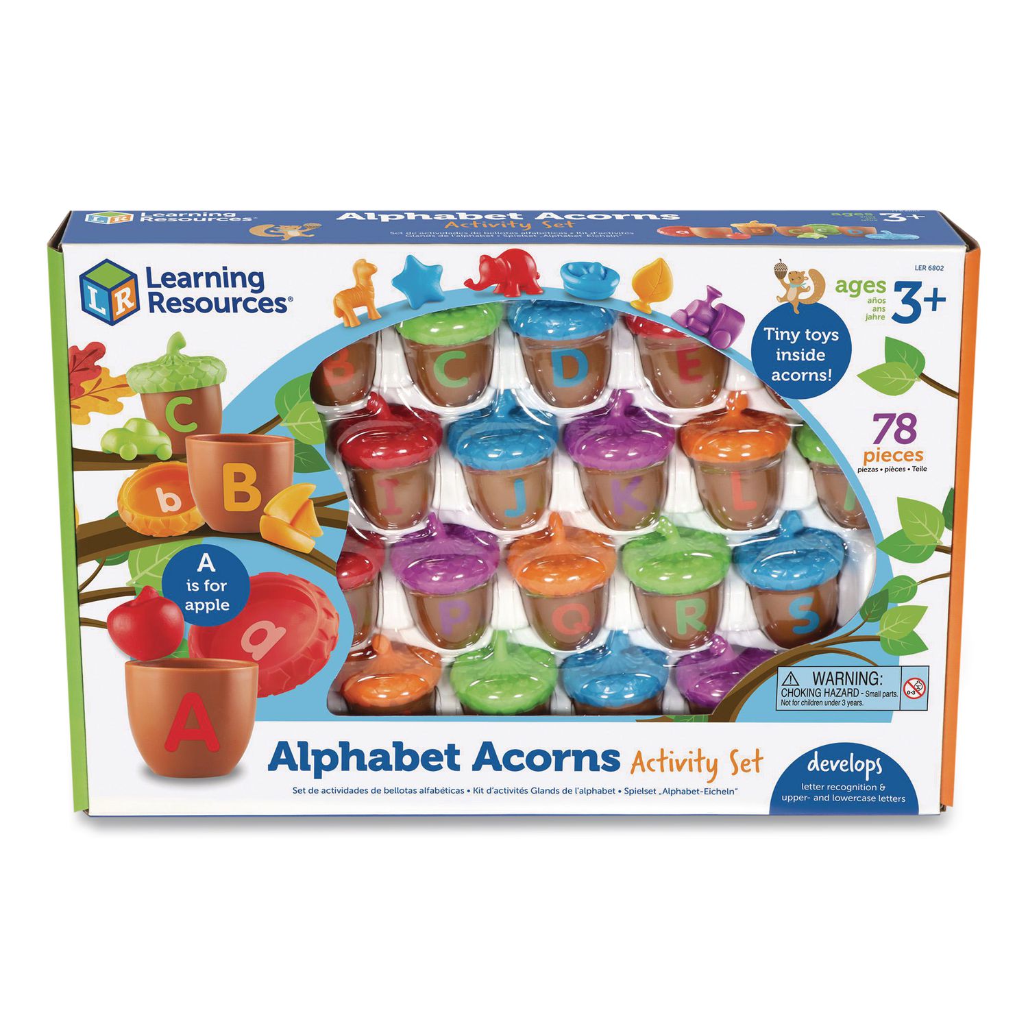 Alphabet Acorns Activity Set, Pre-K to K, 78 Pieces