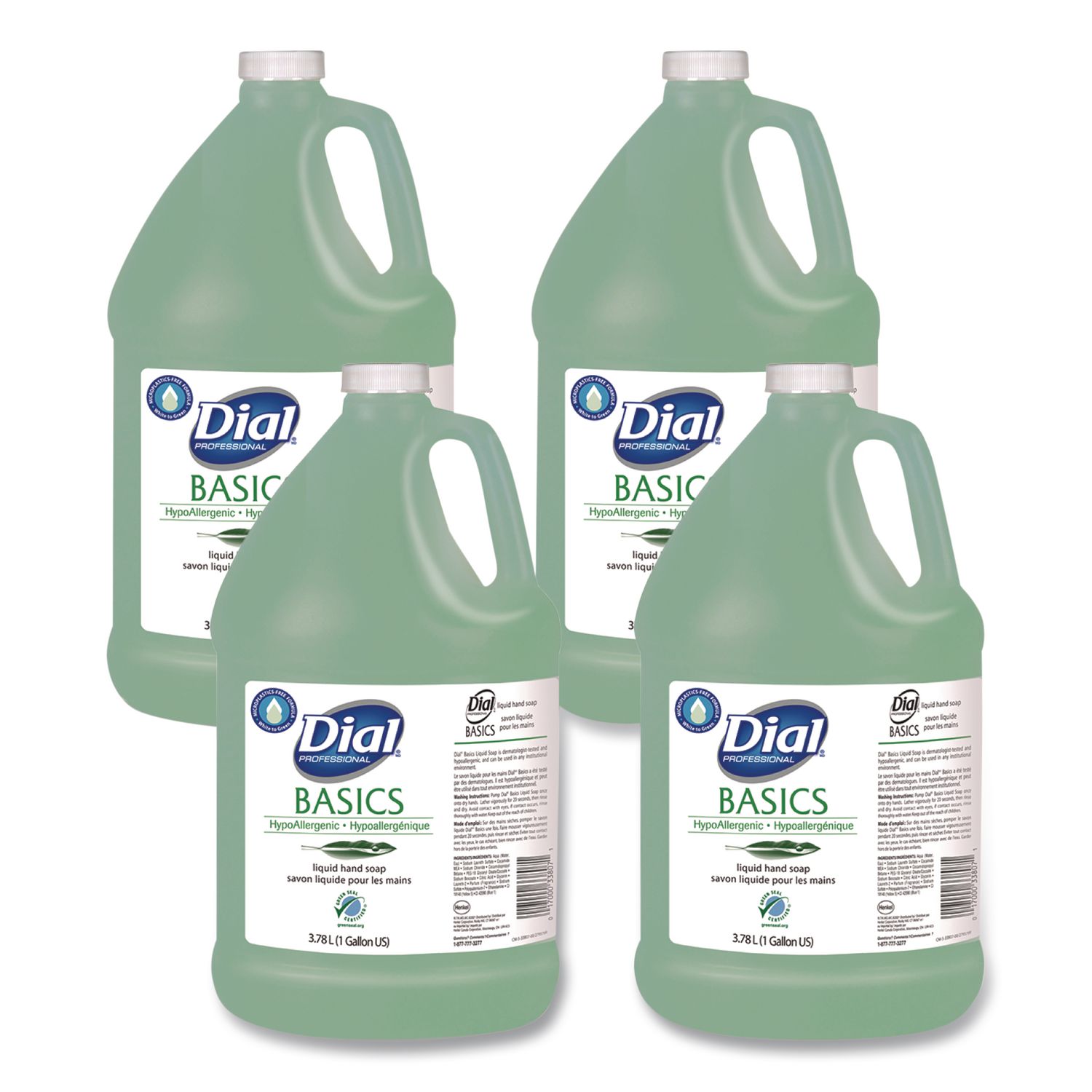 Basics MP Free Liquid Hand Soap Refill, Honeysuckle Scent, 3.78 L, 4/Carton