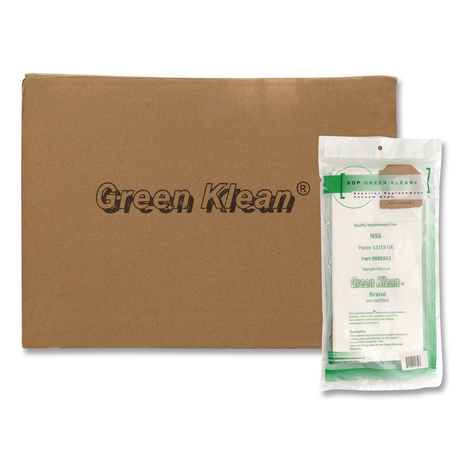 GK-P12/15UE Replacement Bag, 10 Bags/Pack, 10 Packs/Carton