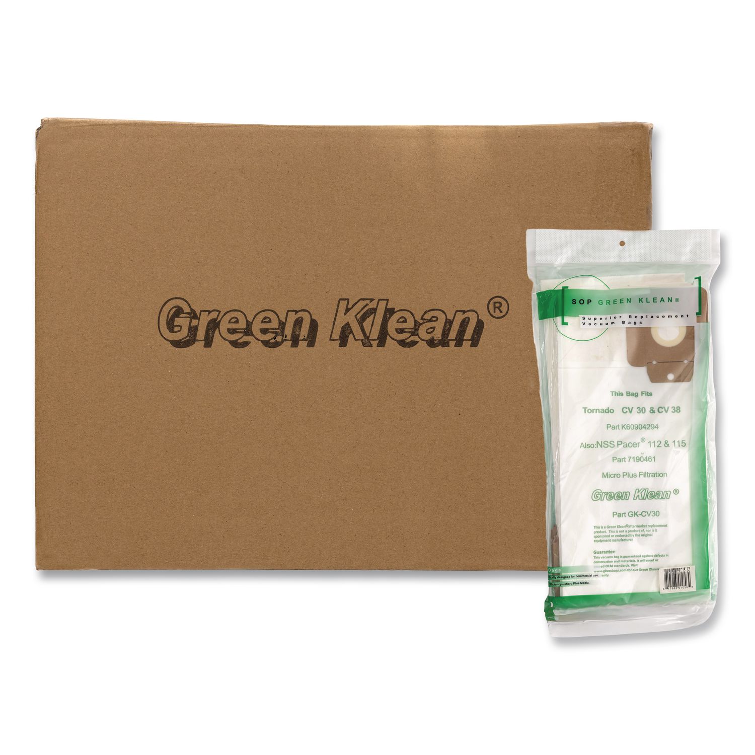 GK-CV30 Replacement Bag, 10 Bags/Pack, 10 Packs/Carton