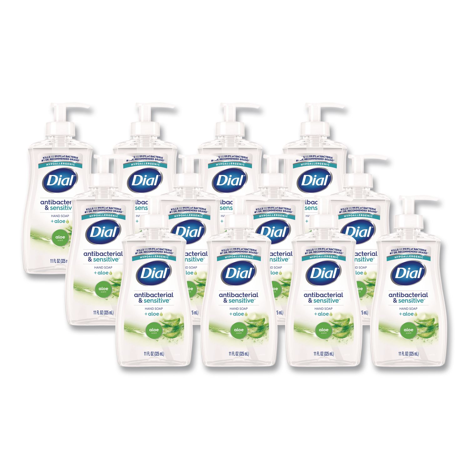 Antibacterial Liquid Hand Soap, Aloe Scent, 11 oz, 12/Carton