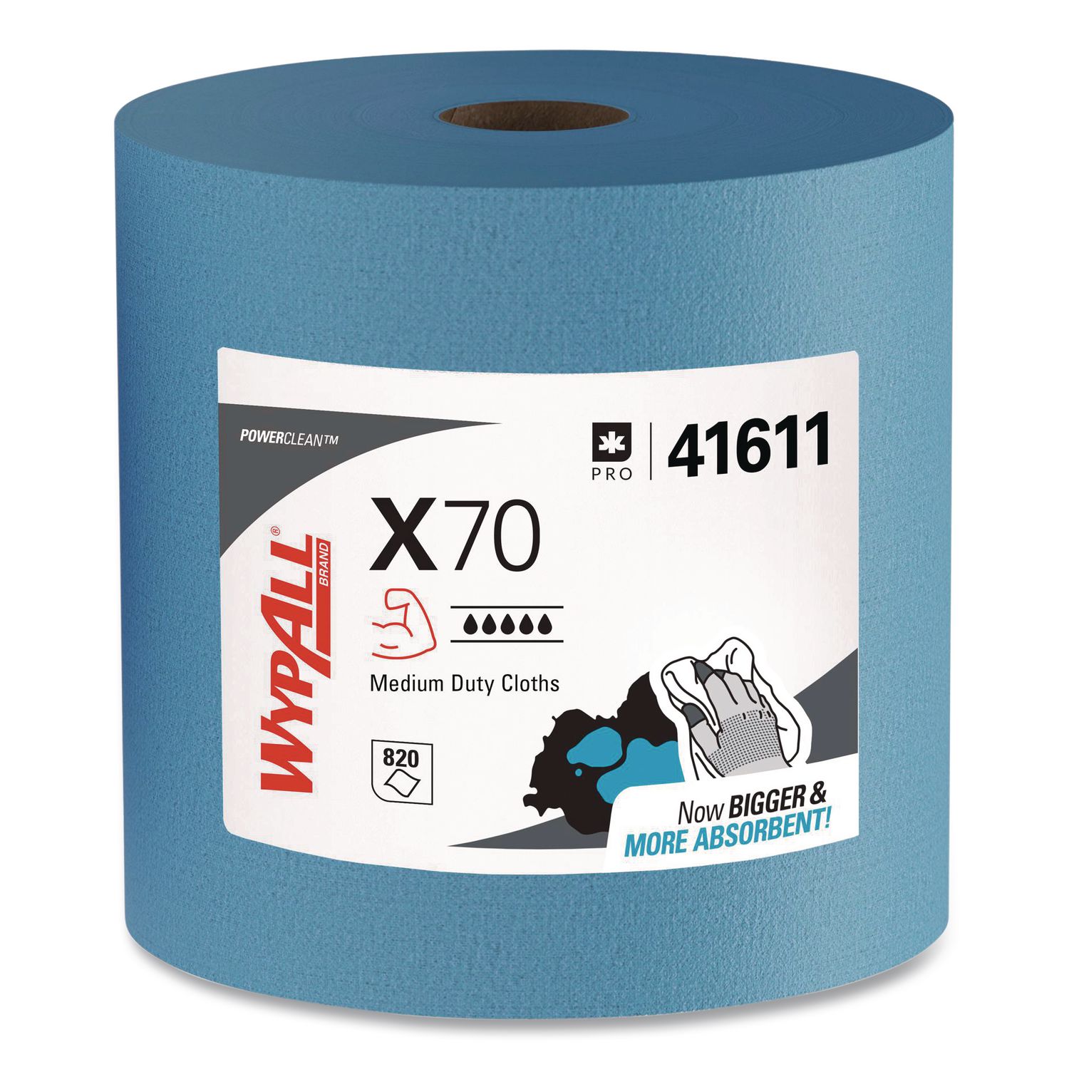 X70 Cloths, Jumbo Roll, 12.4 x 12.2, Blue, 820/Roll