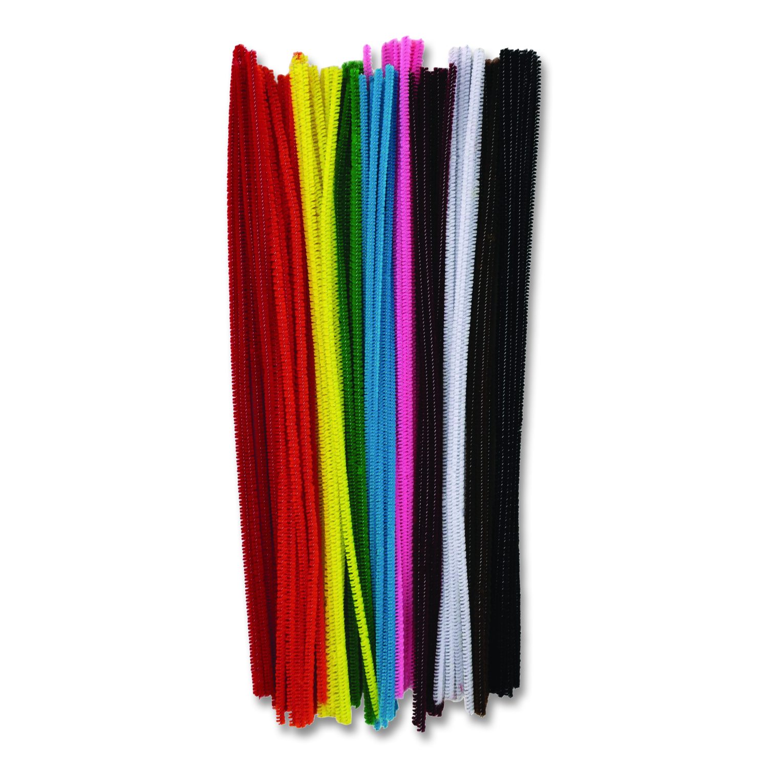 Regular Stems, 12"" x 4mm, Metal Wire/Polyester, Assorted Colors, 100/Pack