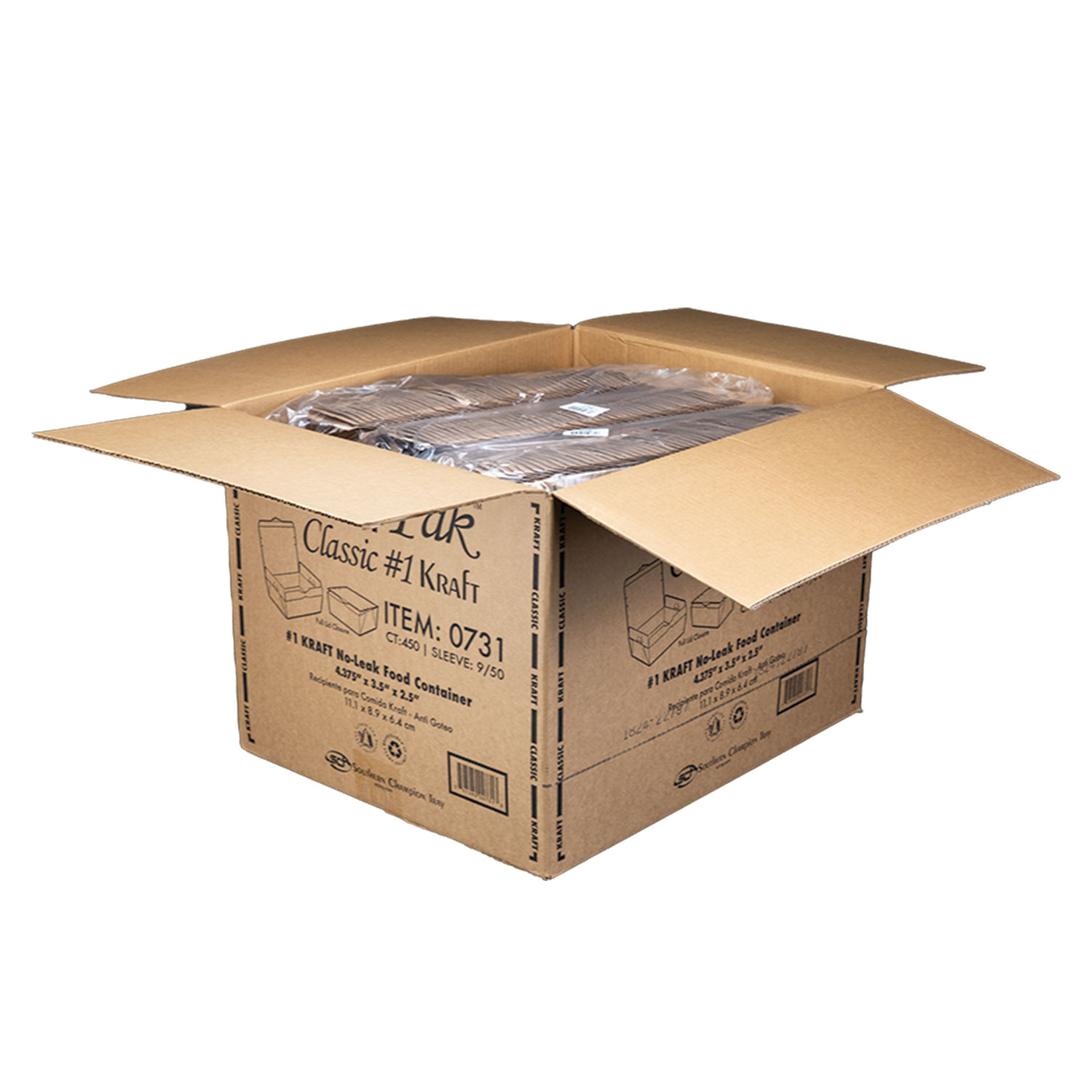 SCT® ChampPak Carryout Boxes, #3, 7.75 x 5.5 x 2.5, Brown, Paper, 200 ...