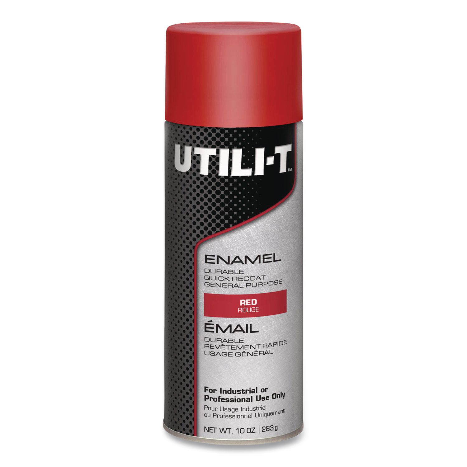 UTILI-T Spray Paint, Red, 10 oz Aerosol Can, 6/Carton