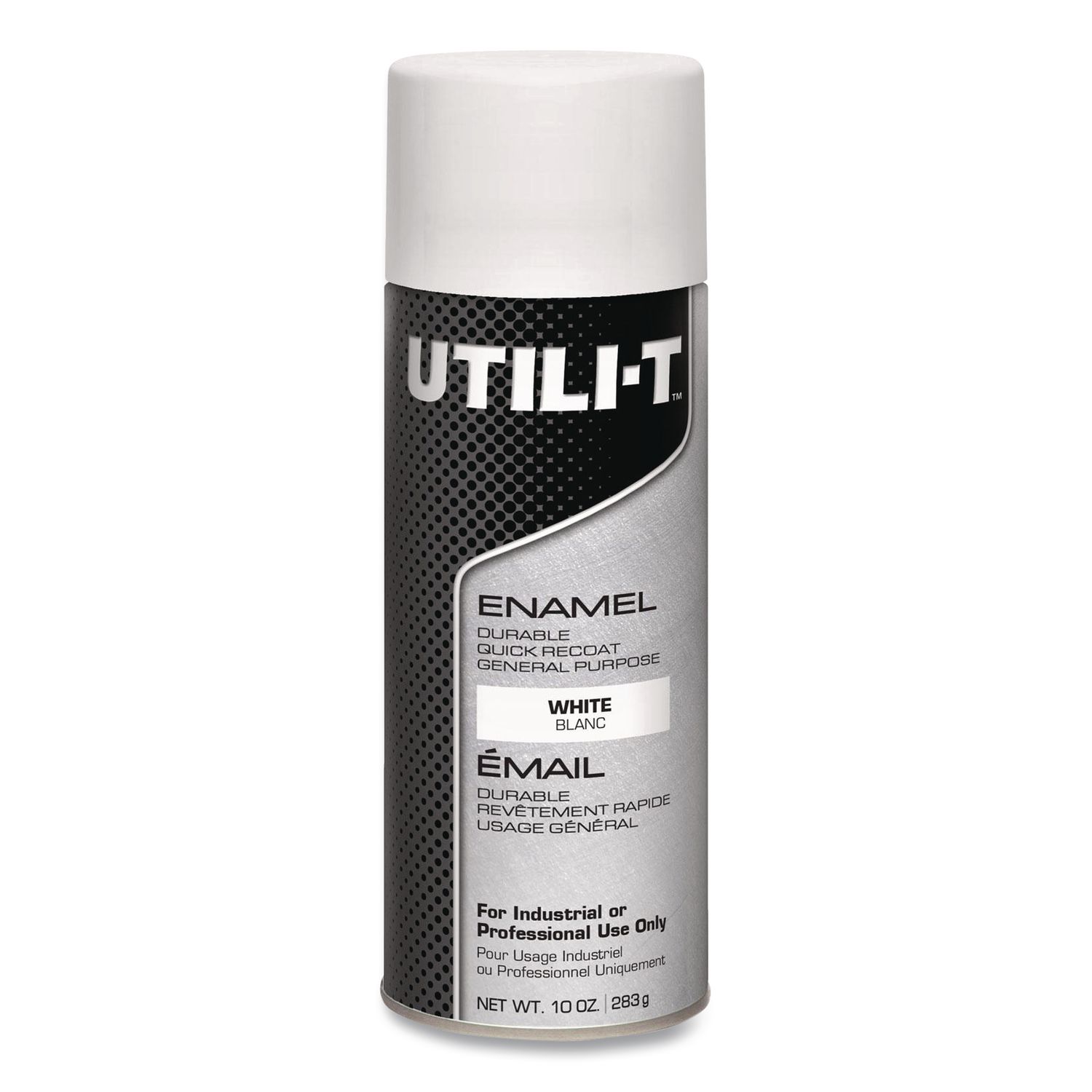 UTILI-T Spray Paint, White, 10 oz Aerosol Can, 6/Carton