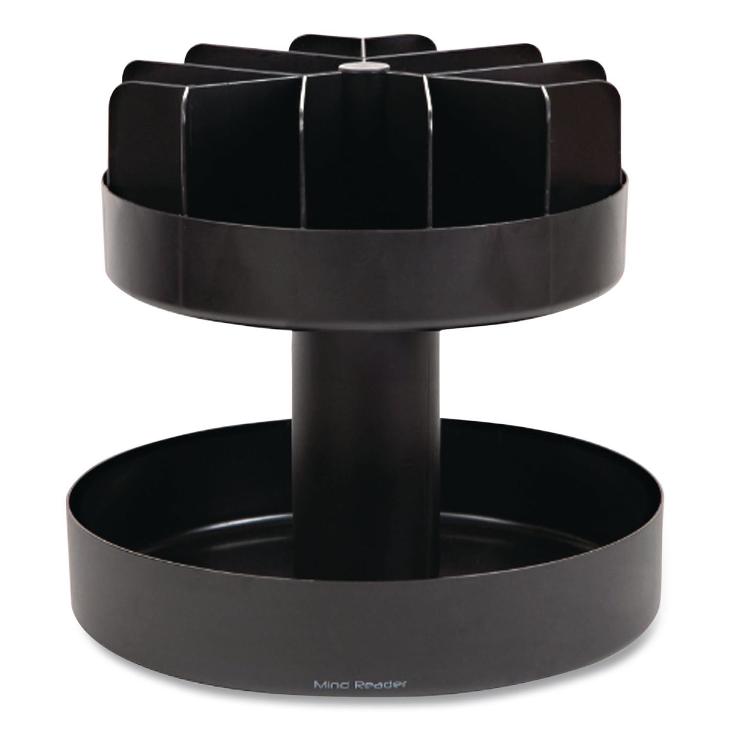 Supreme Lazy Suzan Condiment/Snack Organizer, 2 Compartments, 22.05 x 2.05 x 16.14, Black