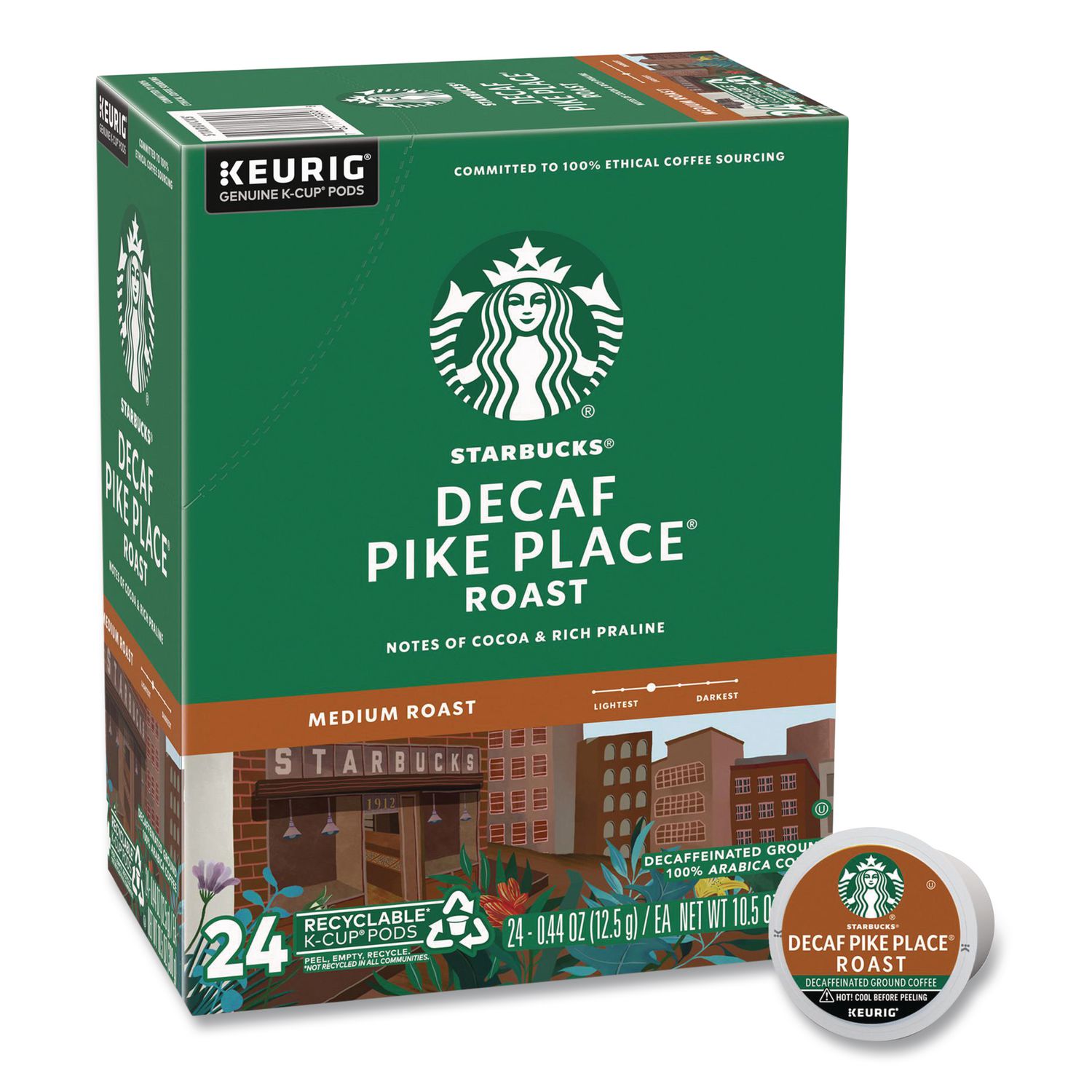 Pike Place Decaf Coffee K-Cups Pack, 24/Box