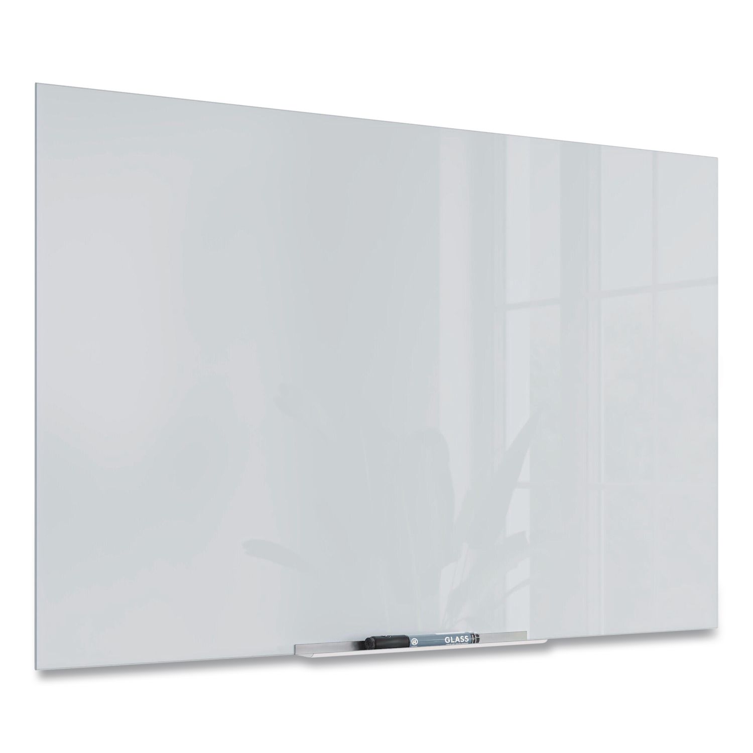 Floating Glass Dry Erase Board, 36" x 24" (Actual Size: 35" x 23"), White Surface