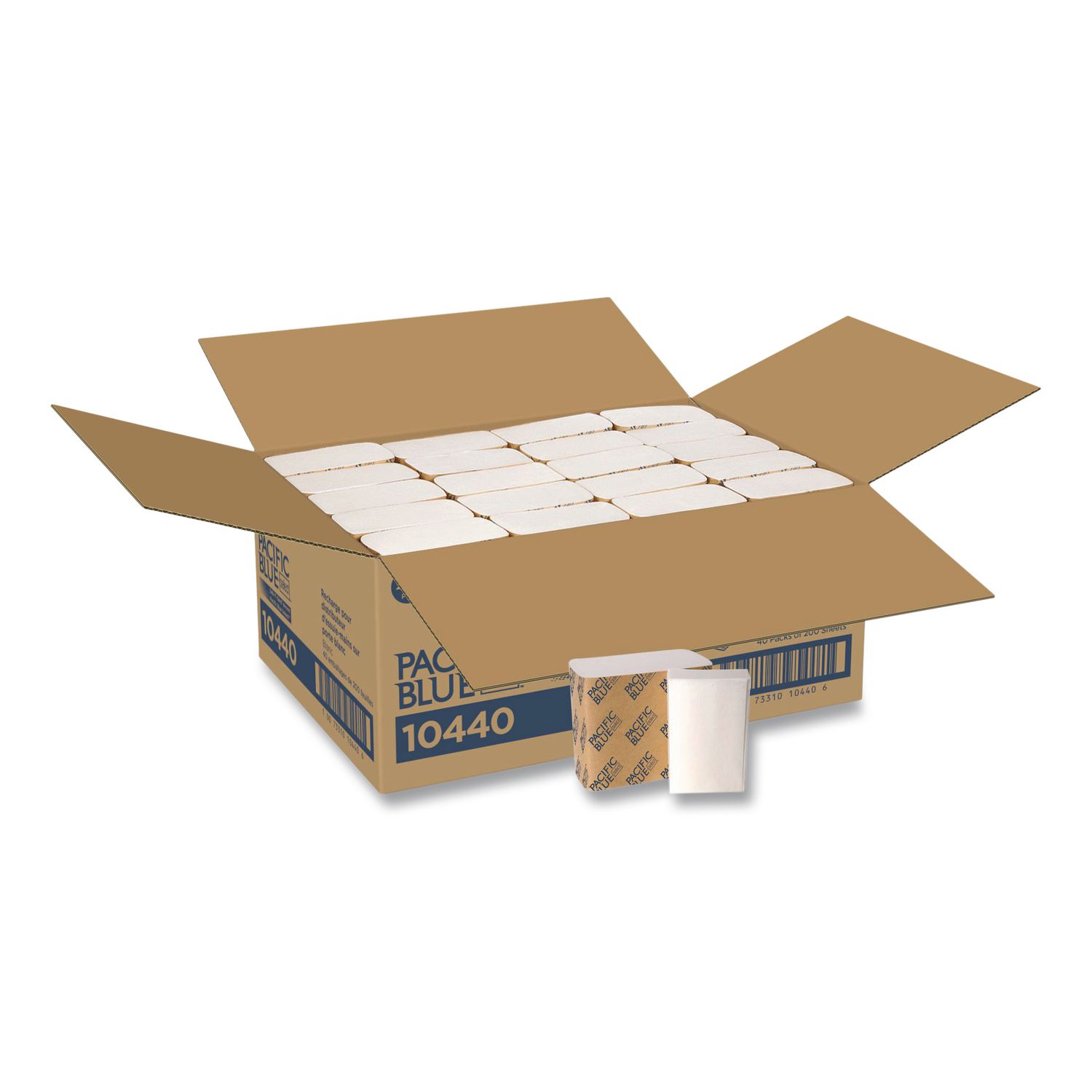 Tissue for Safe-T-Gard Dispenser, 2-Ply, White, 200 Sheets/Pack, 40 Packs/Carton